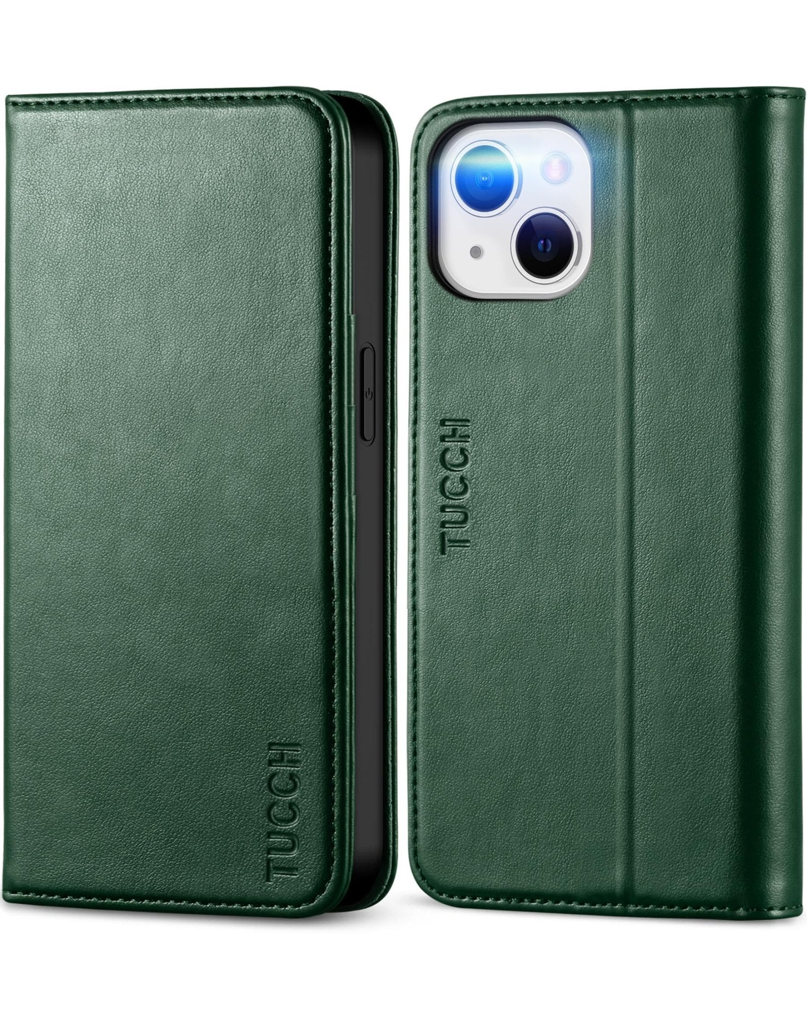 TUCCH Case Wallet for iPhone 13 5G, PU Leather Flip Folio Cover with [3 Card Slots], Stand Book Design [Shockproof TPU Interior Case] Compatible with iPhone 13 6.1-inch 2021, Black