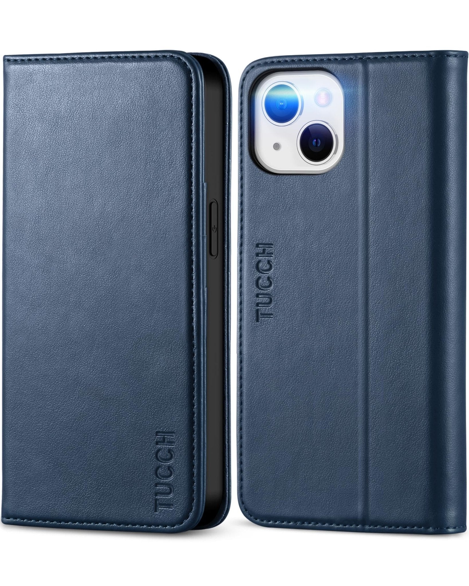 TUCCH Case Wallet for iPhone 13 5G, PU Leather Flip Folio Cover with [3 Card Slots], Stand Book Design [Shockproof TPU Interior Case] Compatible with iPhone 13 6.1-inch 2021, Black