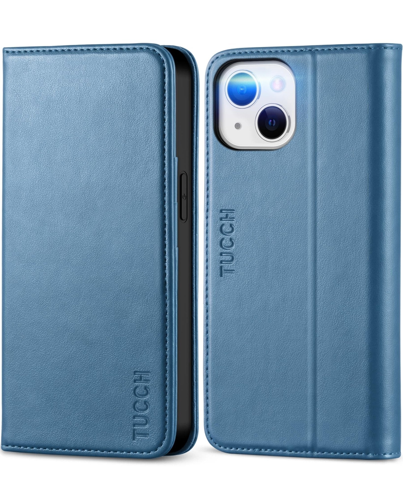 TUCCH Case Wallet for iPhone 13 5G, PU Leather Flip Folio Cover with [3 Card Slots], Stand Book Design [Shockproof TPU Interior Case] Compatible with iPhone 13 6.1-inch 2021, Black