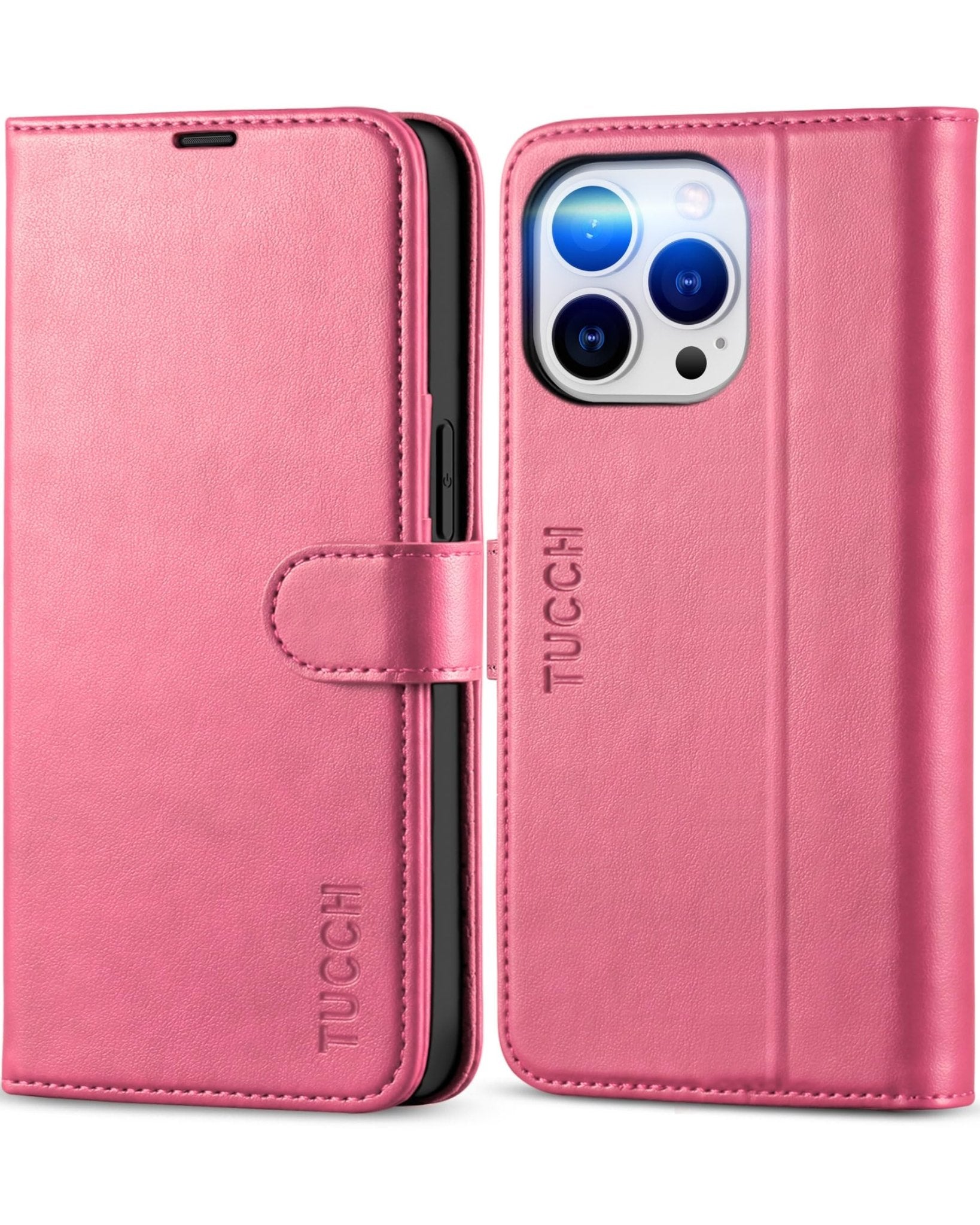 TUCCH Case Wallet for iPhone 13 Pro, RFID Blocking Card Holder Magnetic Stand PU Leather Folio Cover, Protective TPU Shockproof Inner Shell 6.1-inch 2021, Black