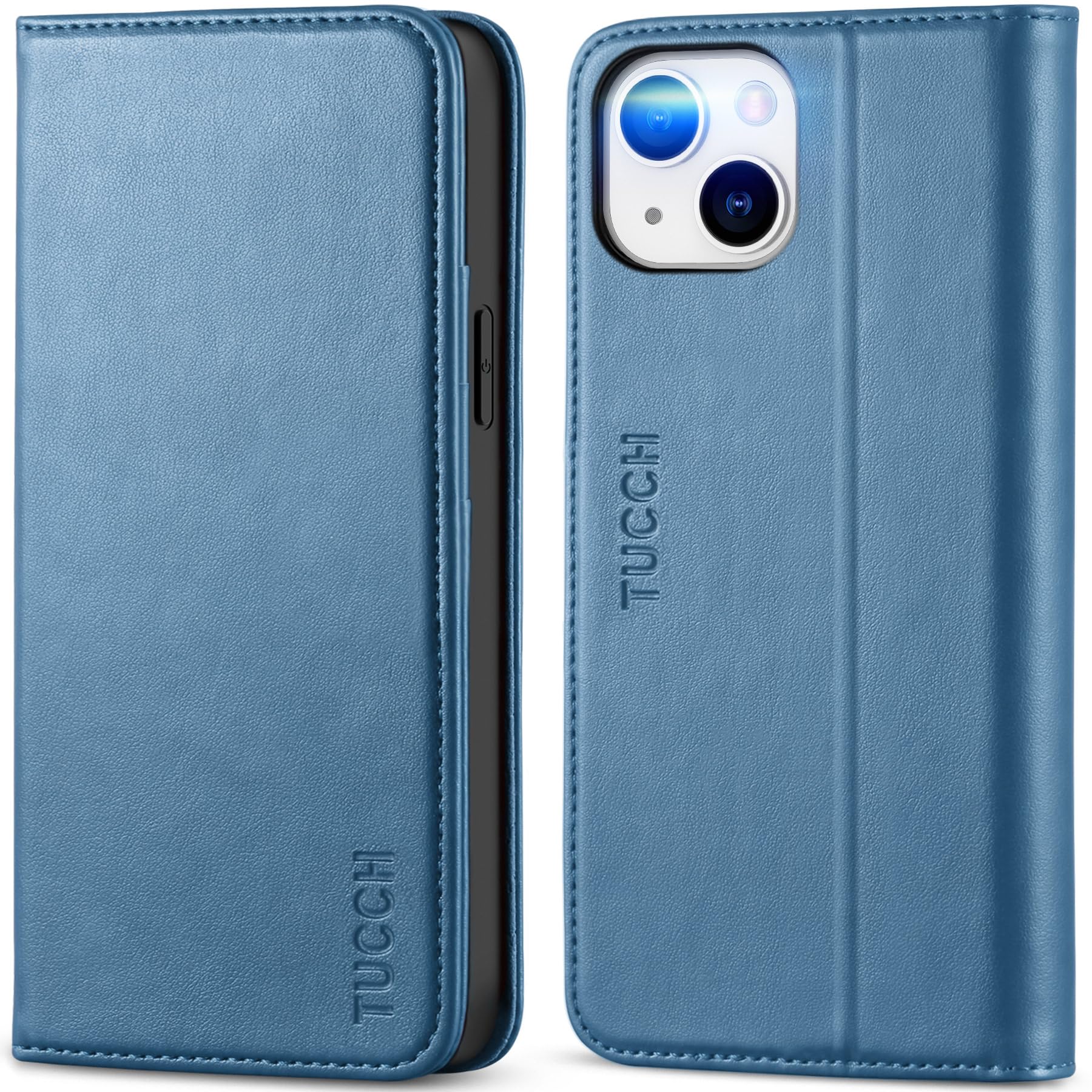 TUCCH Case Wallet for iPhone 14 6.1", [3 Card Holder] Slots [RFID Blocking] Stand Flip Folio PU Leather Cover, with [TPU Shockproof Interior Case] Compatible with iPhone 14 2022, Classic Black