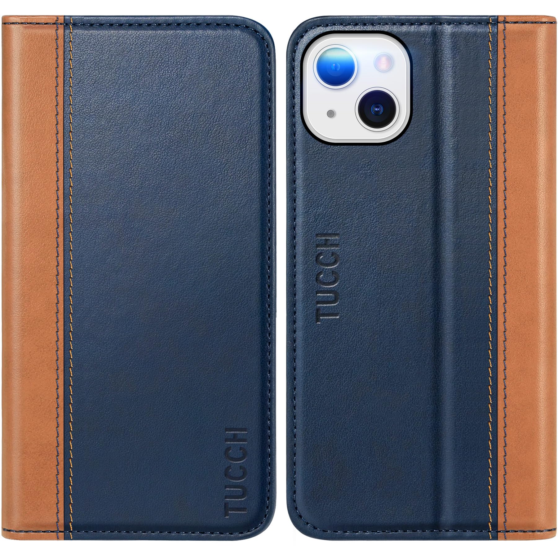 TUCCH Case Wallet for iPhone 14 6.1", [3 Card Holder] Slots [RFID Blocking] Stand Flip Folio PU Leather Cover, with [TPU Shockproof Interior Case] Compatible with iPhone 14 2022, Classic Black