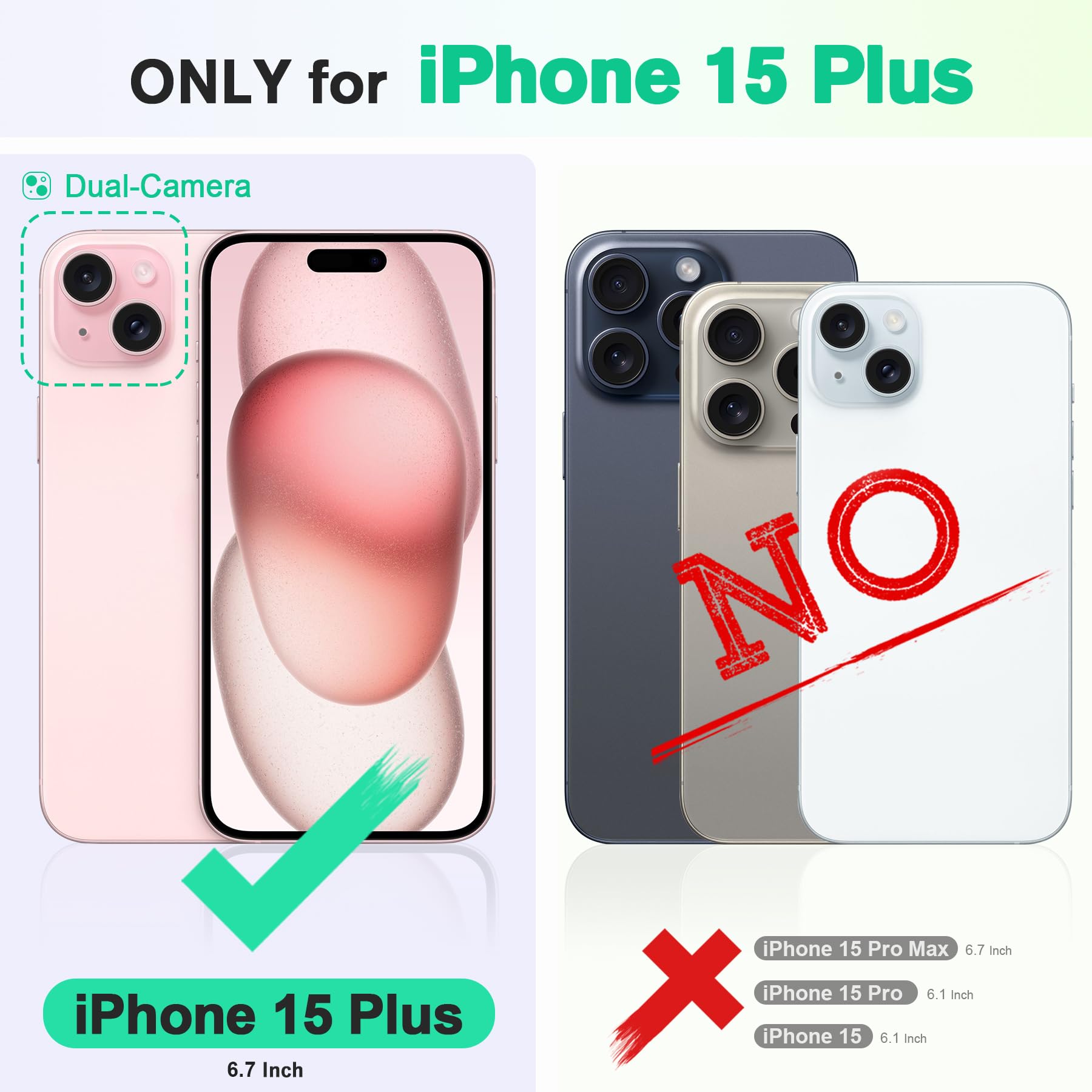 TUCCH Case Wallet for iPhone 15 Plus, [RFID Blocking] 4 Card Holder Kickstand [Shockproof TPU Interior Case] PU Leather Magnetic Protective Flip Cover 6.7", Black