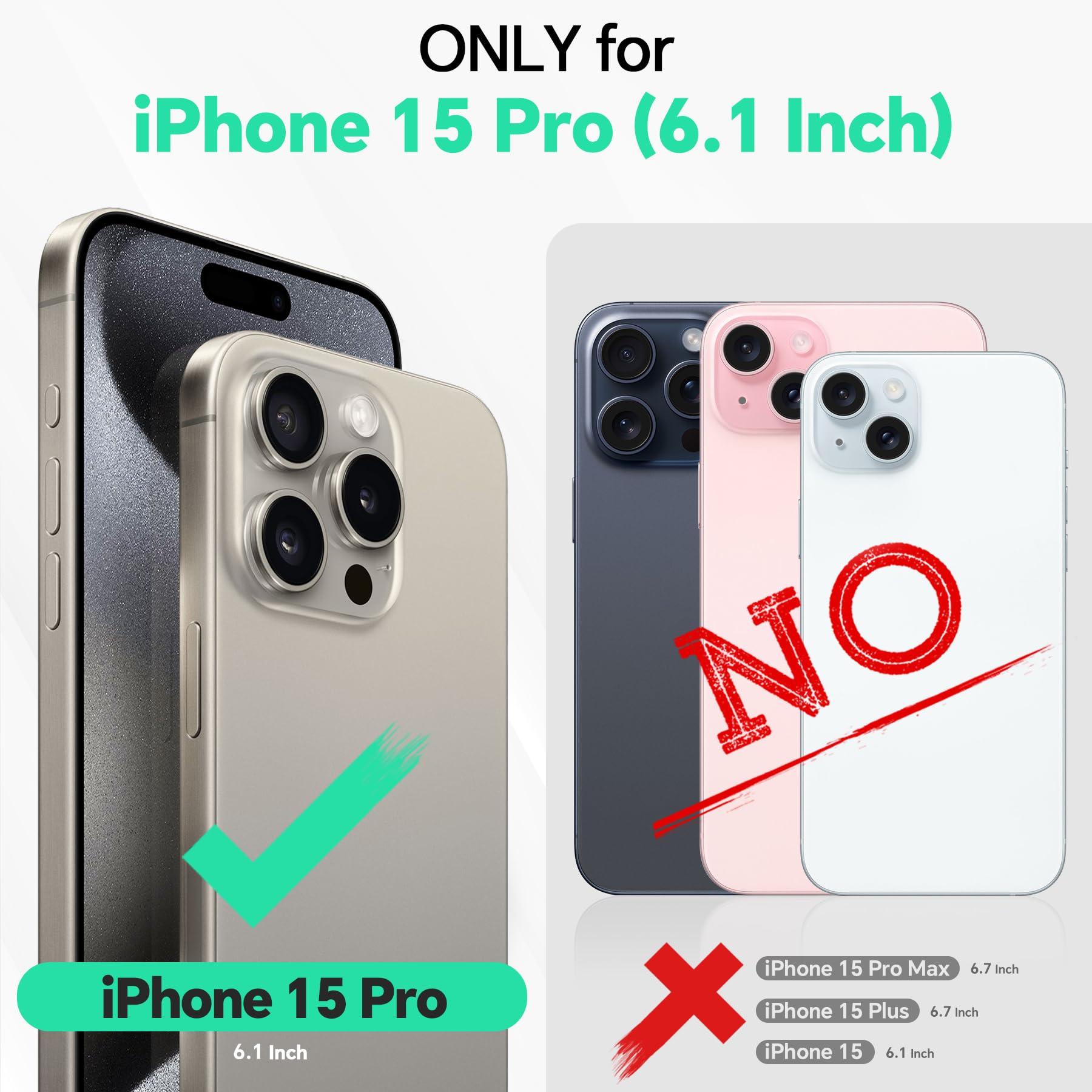 TUCCH Case Wallet for iPhone 15 Pro, RFID Blocking [4 Card Holder] Kickstand [Shockproof TPU Inner Shell] PU Leather Magnetic Protective Flip Cover 6.1" 2023, Black