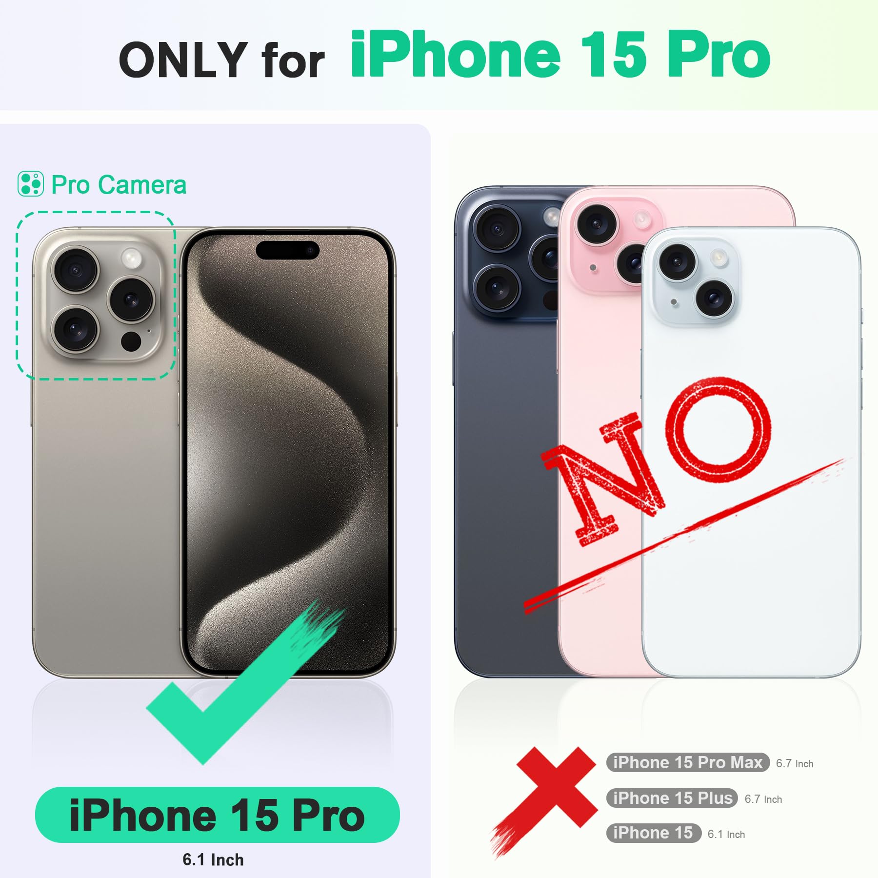 TUCCH Case Wallet for iPhone 15 Pro, RFID Blocking [4 Card Holder] Kickstand [Shockproof TPU Inner Shell] PU Leather Magnetic Protective Flip Cover 6.1" 2023, Black