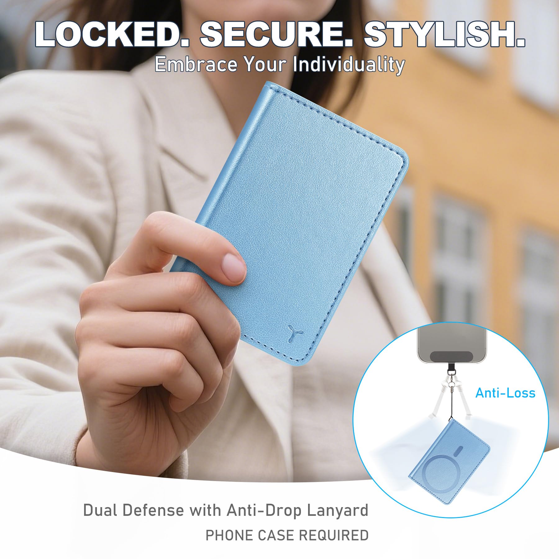 TUCCH for Magsafe Wallet with 6 Card Holders, RFID Blocking [Clear ID Window] PU Leather Men Women Folio Magnetic Phone Wallet for iPhone 16/15/14/13/12/Plus/Pro/Pro Max Series, Black