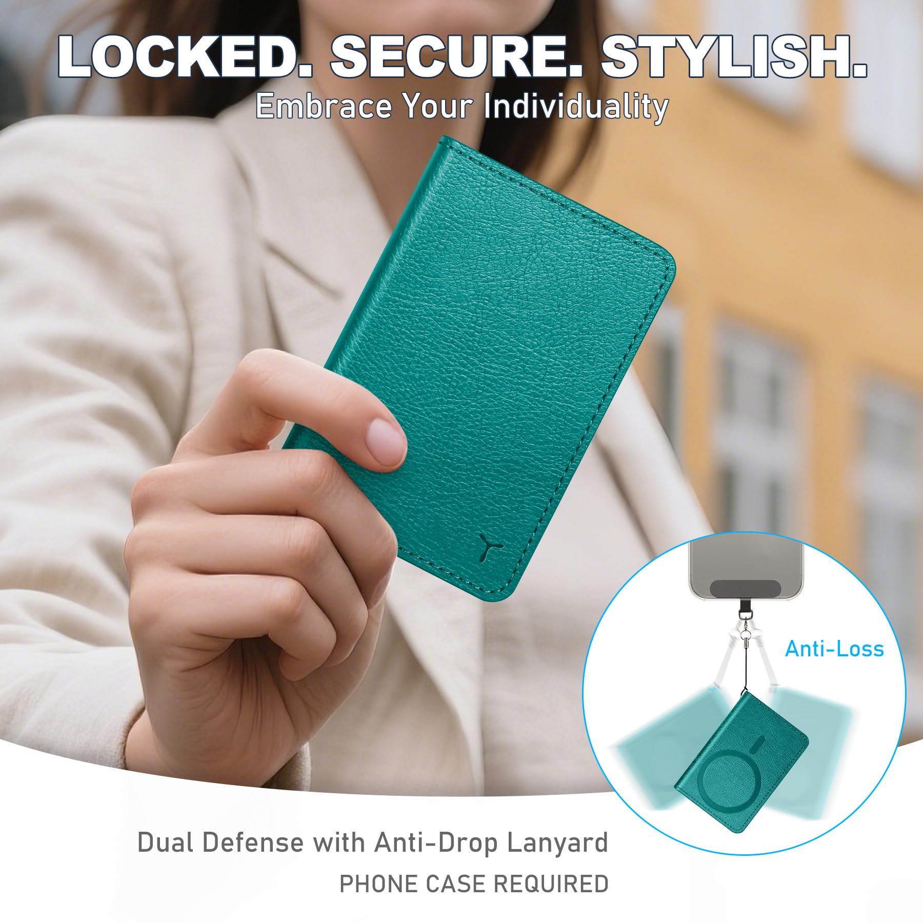 TUCCH for Magsafe Wallet with 6 Card Holders, RFID Blocking [Clear ID Window] PU Leather Men Women Folio Magnetic Phone Wallet for iPhone 16/15/14/13/12/Plus/Pro/Pro Max Series, Black