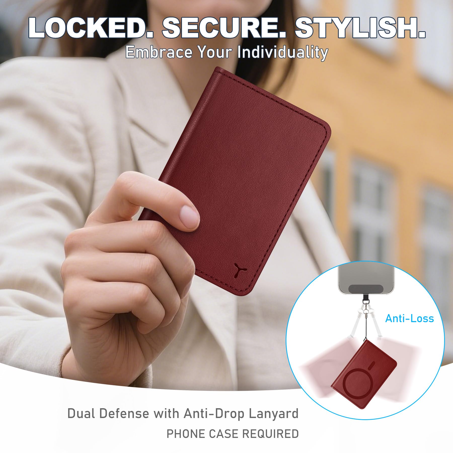 TUCCH for Magsafe Wallet with 6 Card Holders, RFID Blocking [Clear ID Window] PU Leather Men Women Folio Magnetic Phone Wallet for iPhone 16/15/14/13/12/Plus/Pro/Pro Max Series, Black