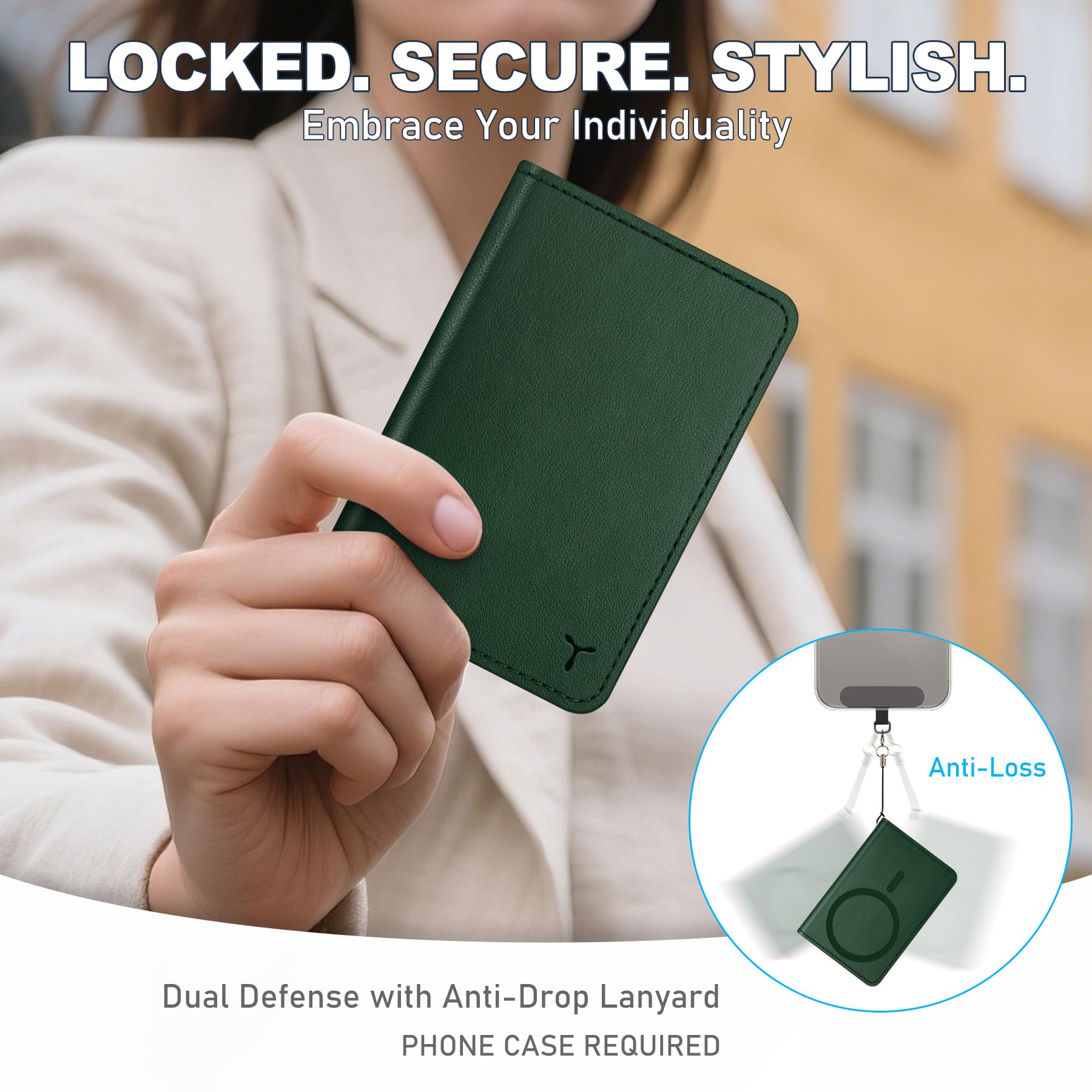 TUCCH for Magsafe Wallet with 6 Card Holders, RFID Blocking [Clear ID Window] PU Leather Men Women Folio Magnetic Phone Wallet for iPhone 16/15/14/13/12/Plus/Pro/Pro Max Series, Black