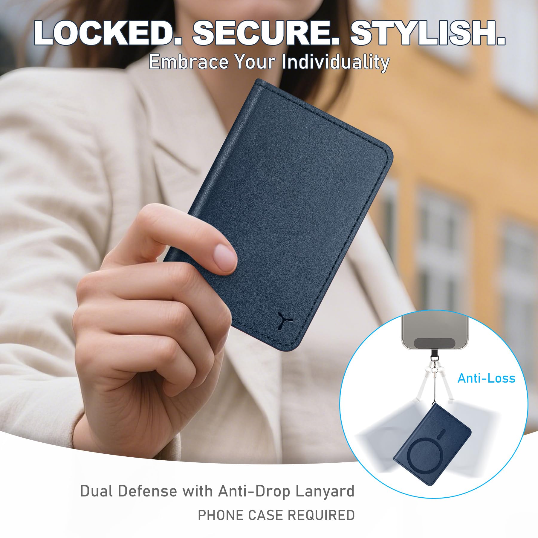 TUCCH for Magsafe Wallet with 6 Card Holders, RFID Blocking [Clear ID Window] PU Leather Men Women Folio Magnetic Phone Wallet for iPhone 16/15/14/13/12/Plus/Pro/Pro Max Series, Black