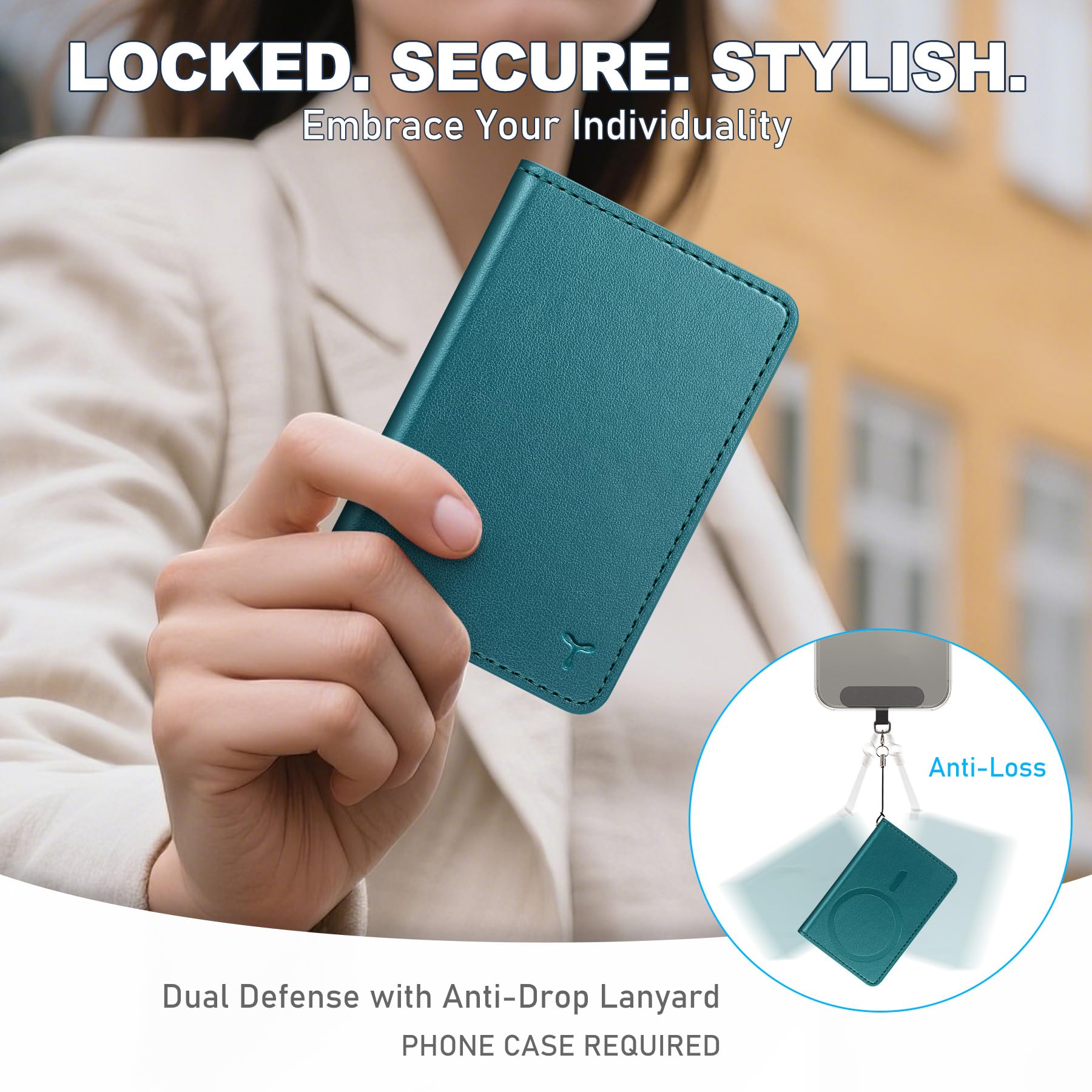 TUCCH for Magsafe Wallet with 6 Card Holders, RFID Blocking [Clear ID Window] PU Leather Men Women Folio Magnetic Phone Wallet for iPhone 16/15/14/13/12/Plus/Pro/Pro Max Series, Black