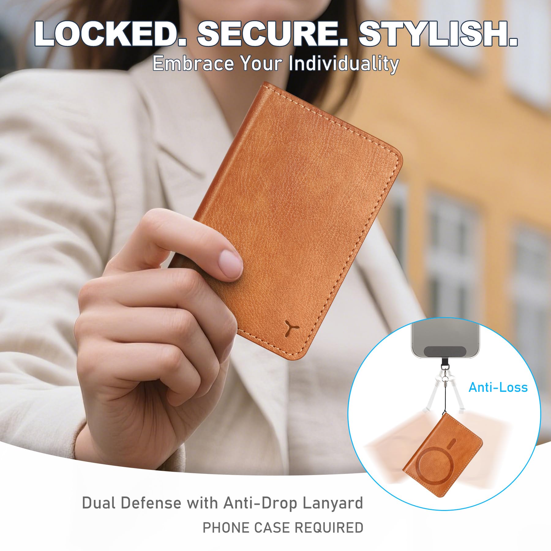 TUCCH for Magsafe Wallet with 6 Card Holders, RFID Blocking [Clear ID Window] PU Leather Men Women Folio Magnetic Phone Wallet for iPhone 16/15/14/13/12/Plus/Pro/Pro Max Series, Black