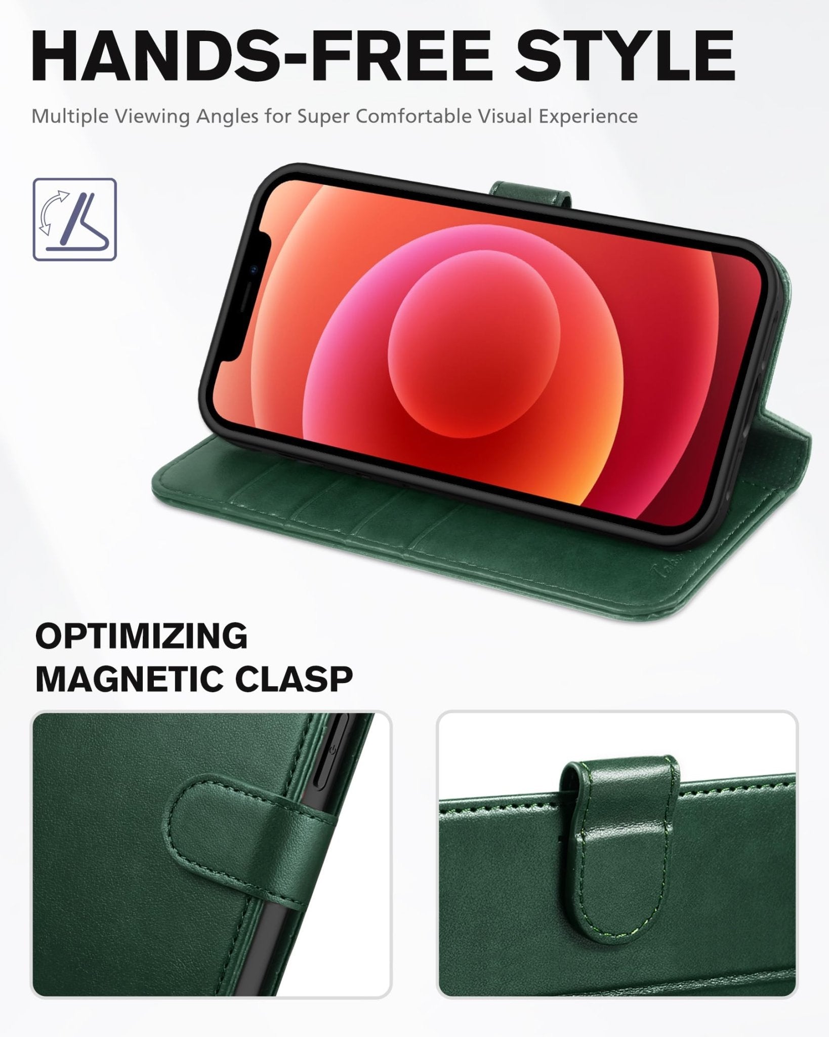 TUCCH Wallet Case Compatible with iPhone 12 Pro Max 5G 6.7", PU Leather Card Slot Kickstand [Protective TPU Interior Case], RFID Blocking Magnetic Flip Cover for iPhone 12 Pro Max 6.7", Black