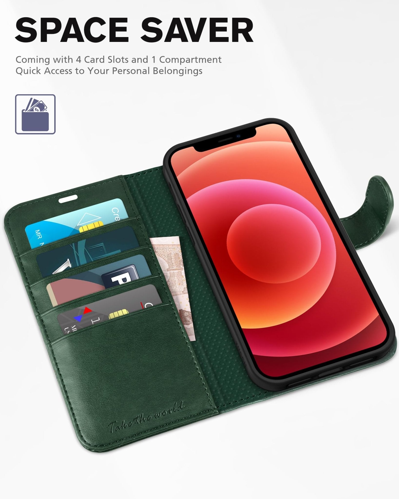 TUCCH Wallet Case Compatible with iPhone 12 Pro Max 5G 6.7", PU Leather Card Slot Kickstand [Protective TPU Interior Case], RFID Blocking Magnetic Flip Cover for iPhone 12 Pro Max 6.7", Black