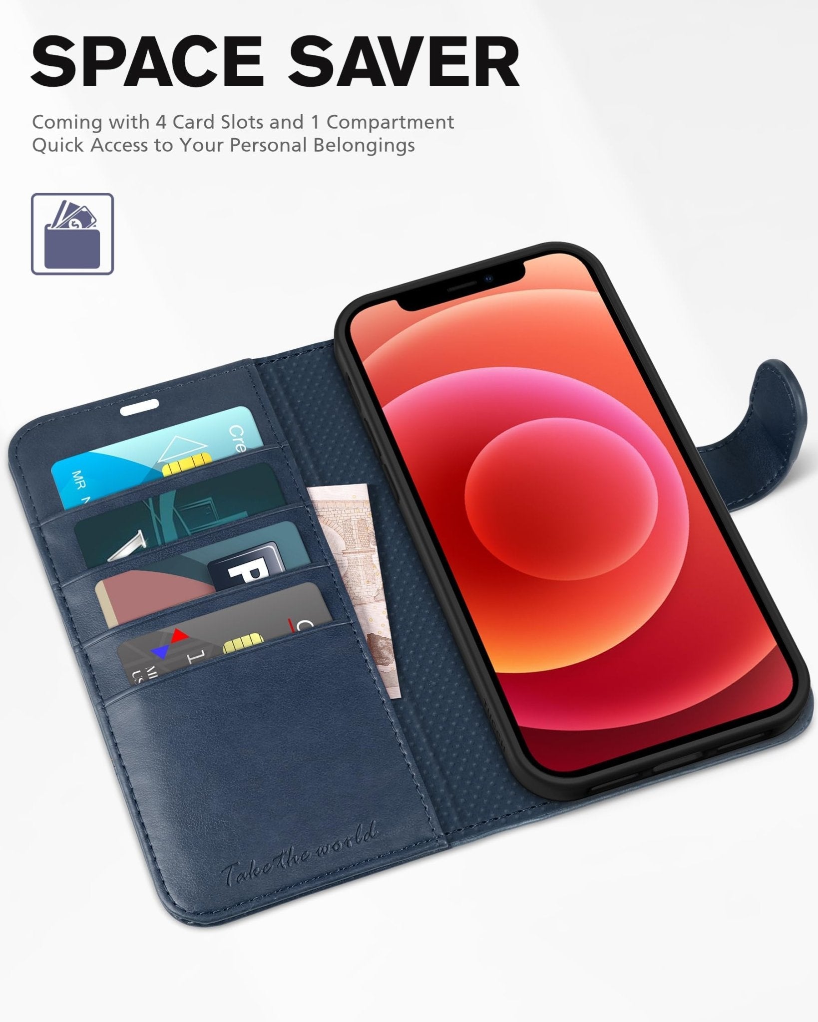 TUCCH Wallet Case Compatible with iPhone 12 Pro Max 5G 6.7", PU Leather Card Slot Kickstand [Protective TPU Interior Case], RFID Blocking Magnetic Flip Cover for iPhone 12 Pro Max 6.7", Black