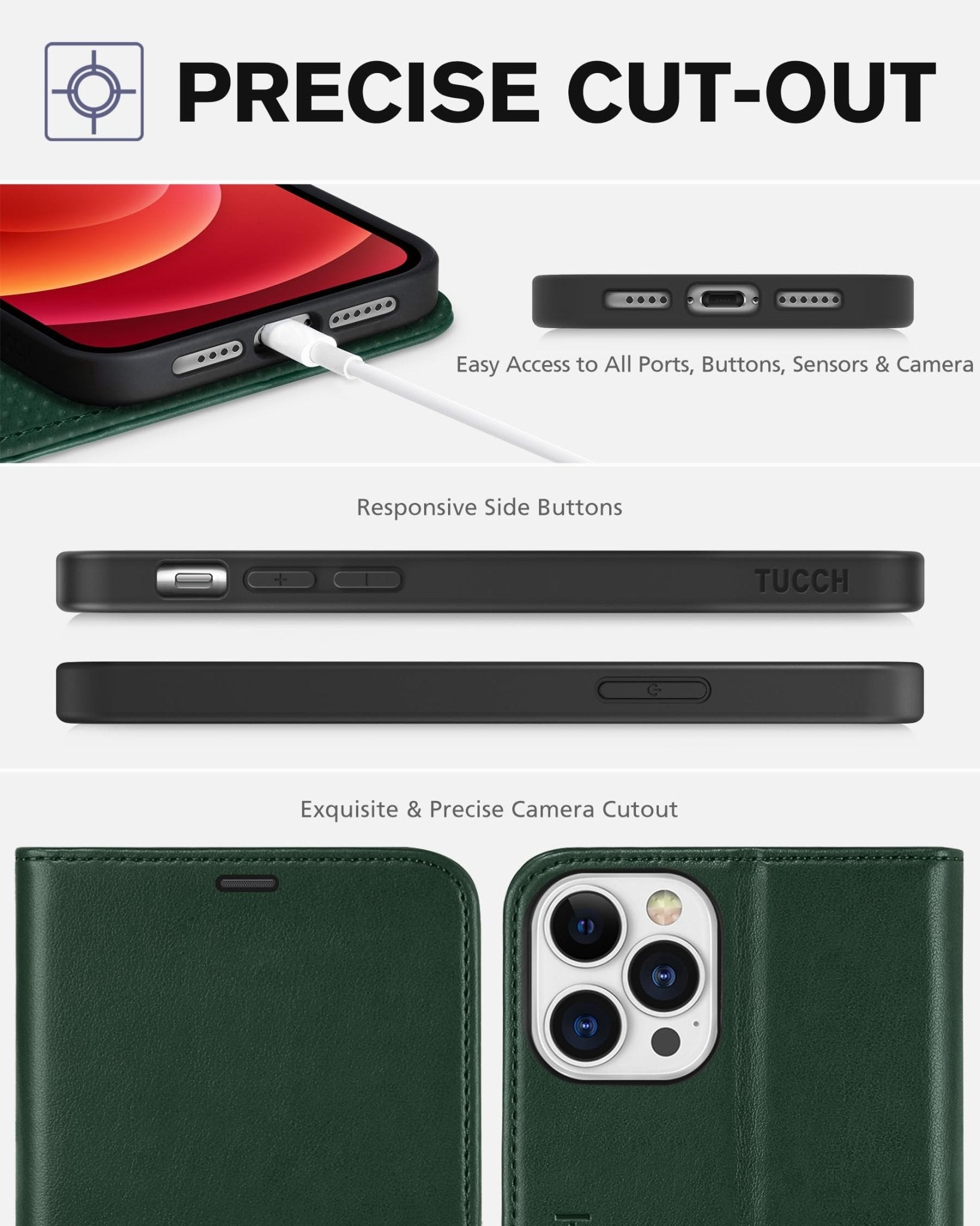 TUCCH Wallet Case Compatible with iPhone 12 Pro Max 5G 6.7", PU Leather Card Slot Kickstand [Protective TPU Interior Case], RFID Blocking Magnetic Flip Cover for iPhone 12 Pro Max 6.7", Black