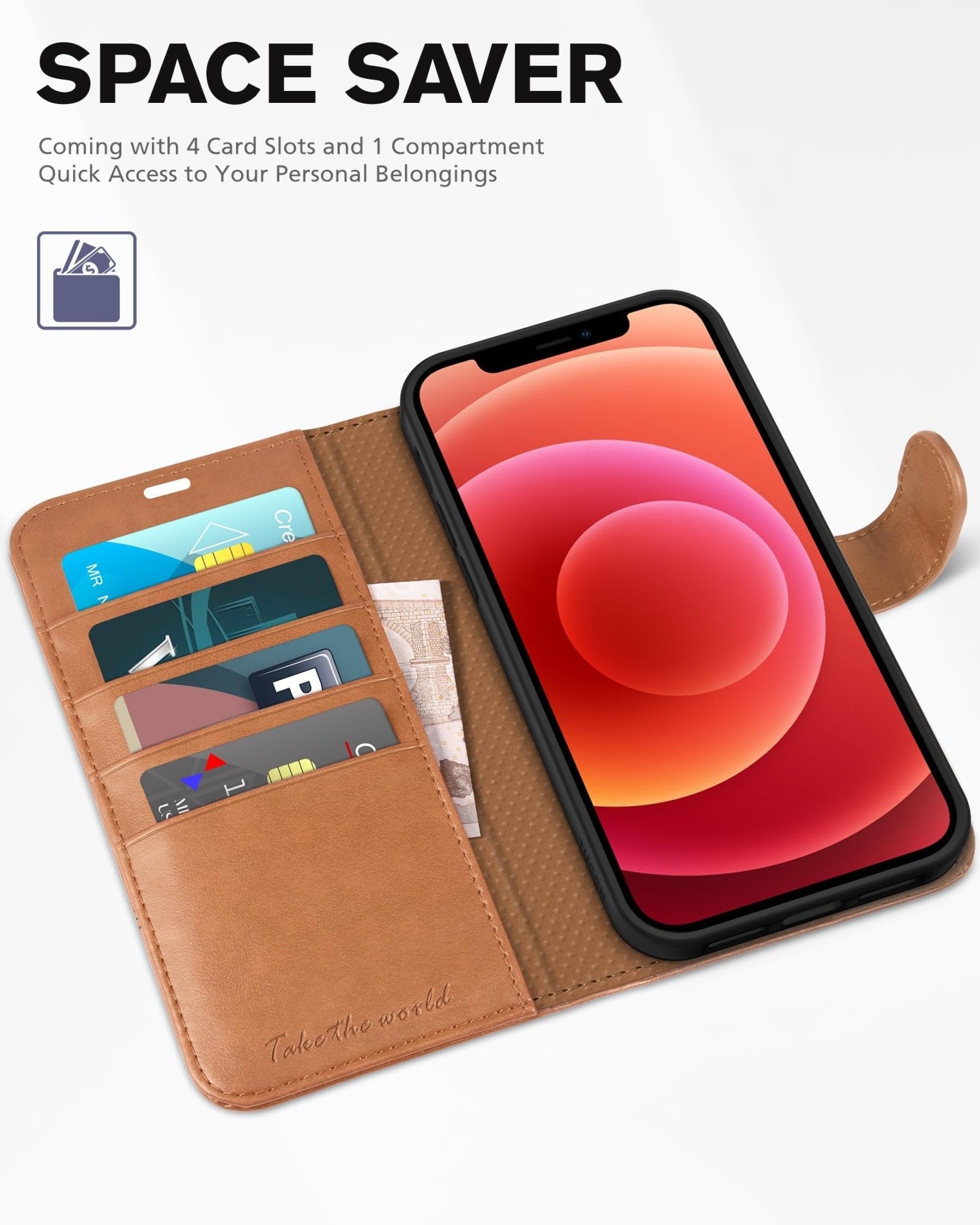 TUCCH Wallet Case Compatible with iPhone 12 Pro Max 5G 6.7", PU Leather Card Slot Kickstand [Protective TPU Interior Case], RFID Blocking Magnetic Flip Cover for iPhone 12 Pro Max 6.7", Black