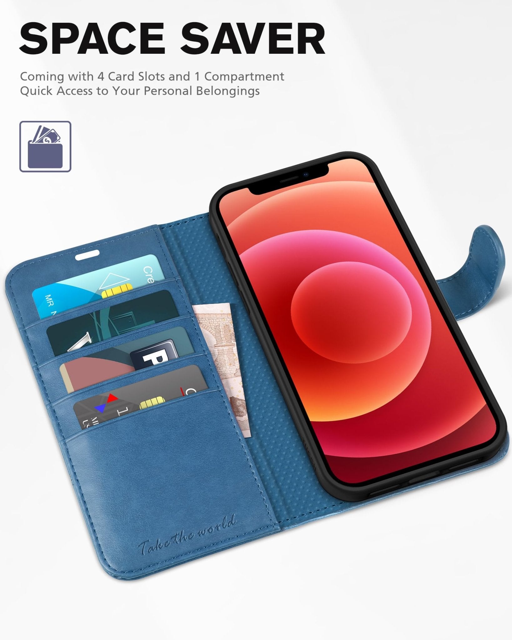 TUCCH Wallet Case Compatible with iPhone 12 Pro Max 5G 6.7", PU Leather Card Slot Kickstand [Protective TPU Interior Case], RFID Blocking Magnetic Flip Cover for iPhone 12 Pro Max 6.7", Black