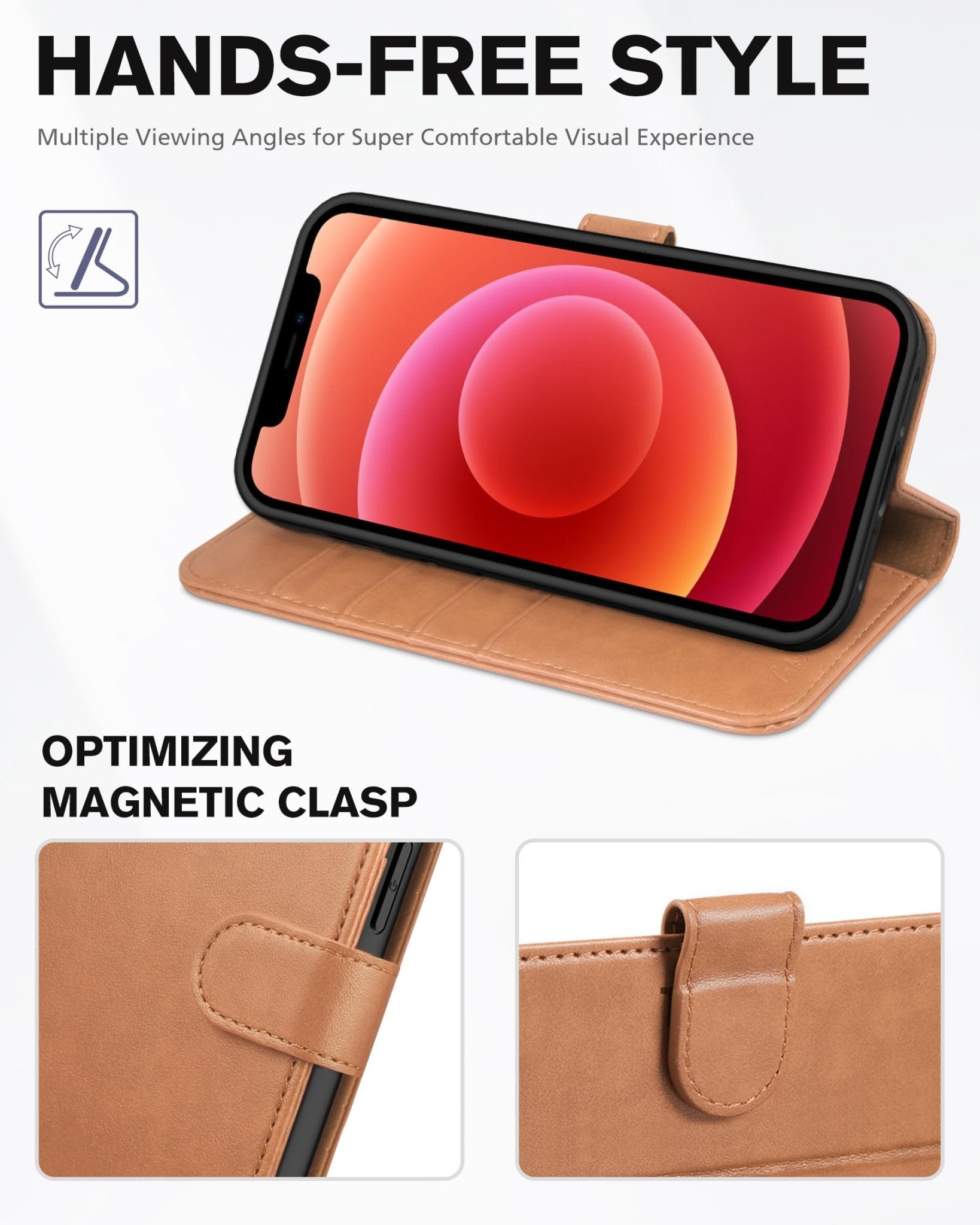 TUCCH Wallet Case Compatible with iPhone 12 Pro Max 5G 6.7", PU Leather Card Slot Kickstand [Protective TPU Interior Case], RFID Blocking Magnetic Flip Cover for iPhone 12 Pro Max 6.7", Black