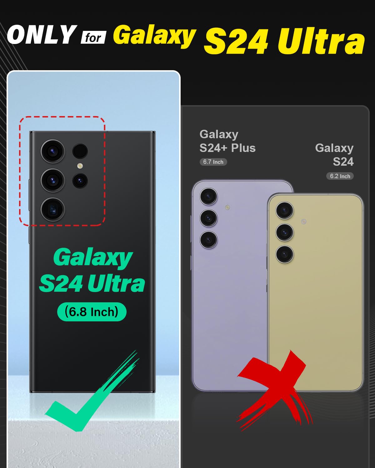 TUCCH Wallet Case for Galaxy S24 Ultra 5G, Magnetic PU Leather Stand [RFID Blocking] Card Slot Folio Cover with TPU Shockproof Inner Shell Compatible with Galaxy S24 Ultra 6.8-Inch 2024, Black & Brown