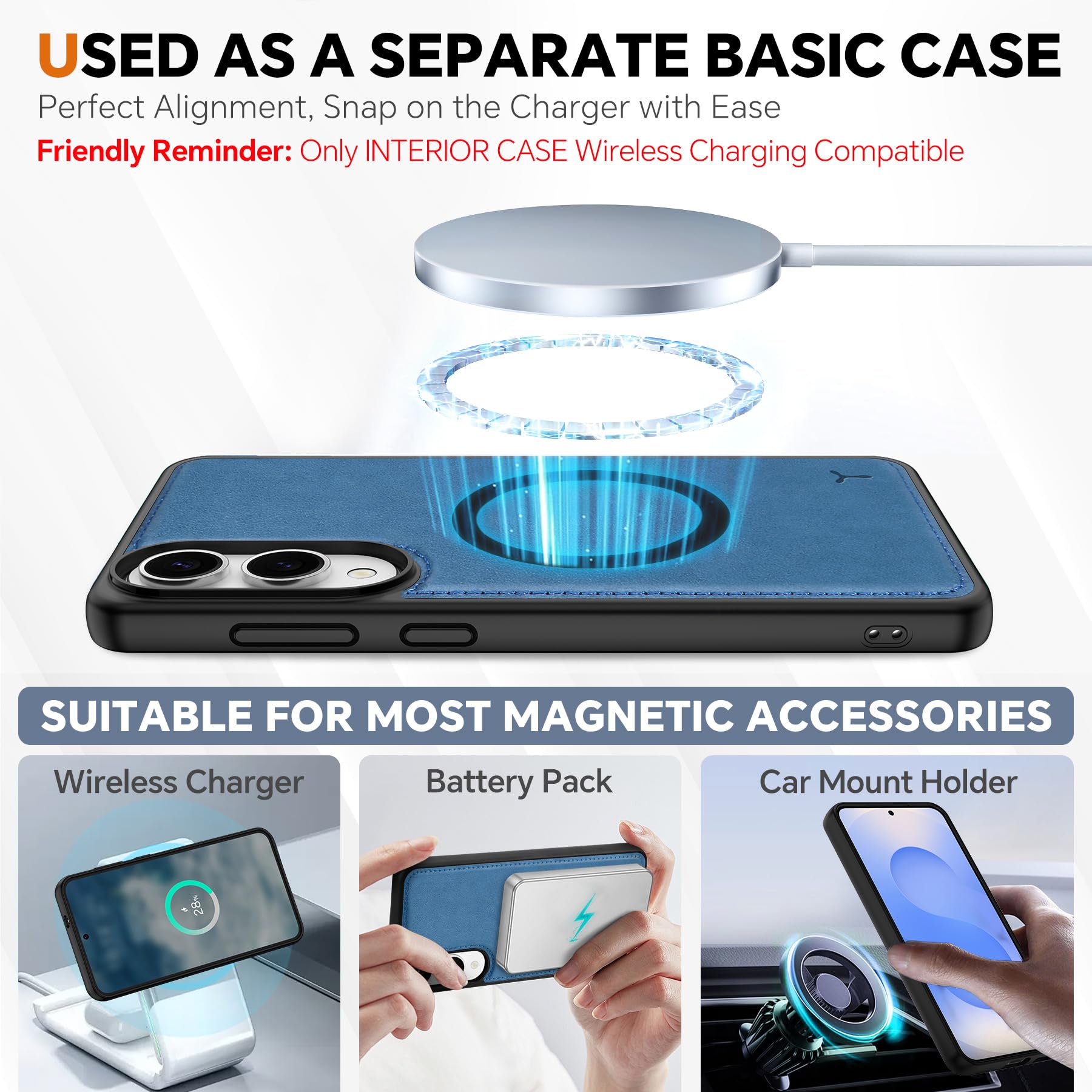 TUCCH Wallet Case for Galaxy S25 Ultra, Removable RFID Blocking [4 Card Slots] Wrist Strap Wireless Charging Kickstand PU Leather Magnetic Detachable Protective Cover for Galaxy S25 Ultra 6.9", Black