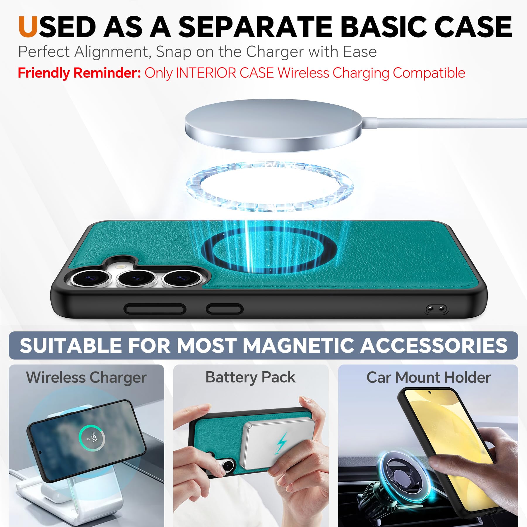 TUCCH Wallet Case for Galaxy S25 Ultra, Removable RFID Blocking [4 Card Slots] Wrist Strap Wireless Charging Kickstand PU Leather Magnetic Detachable Protective Cover for Galaxy S25 Ultra 6.9", Black