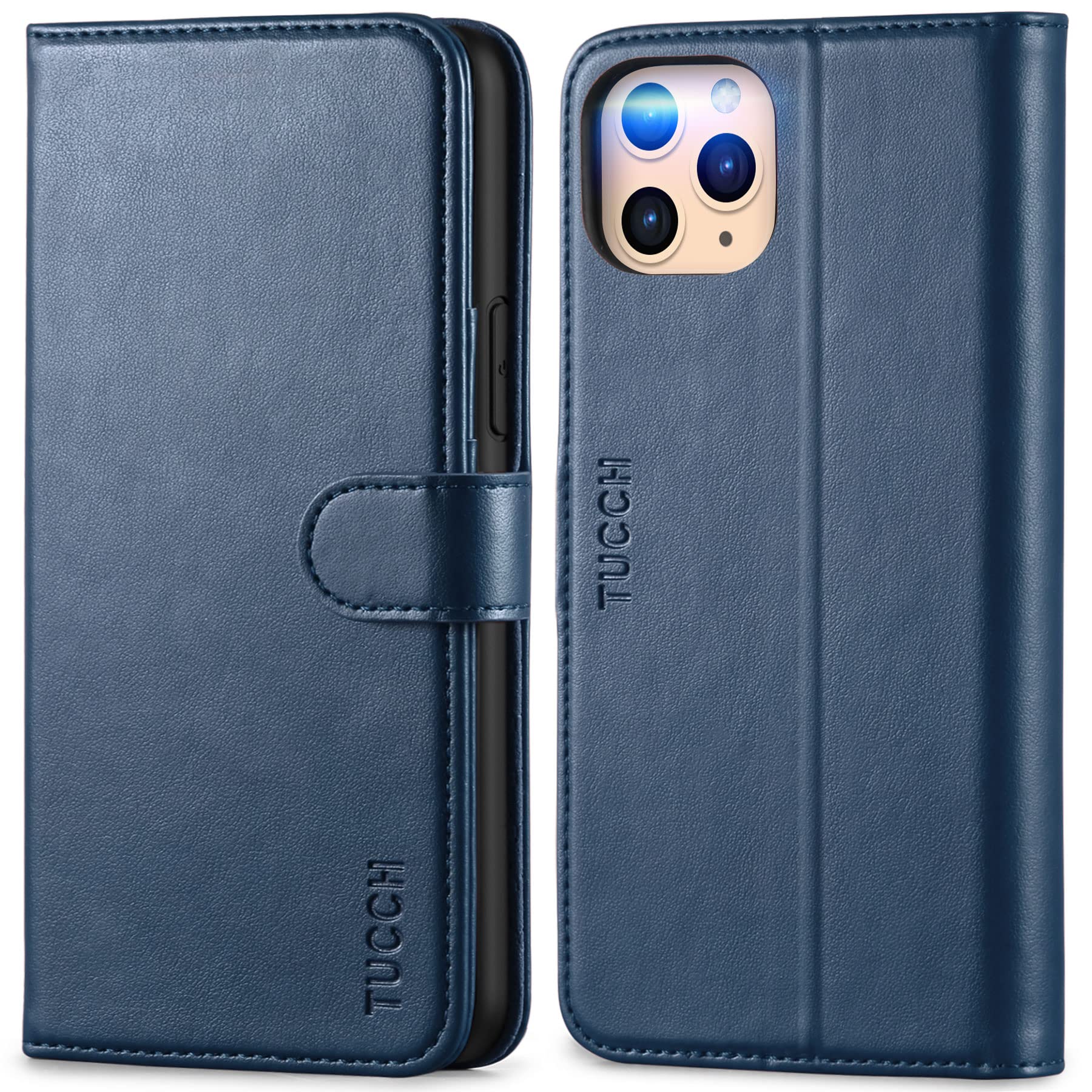 TUCCH Wallet Case for iPhone 11 Pro, Magnetic Auto Wake Sleep RFID Blocking Card Slots [TPU Shockproof Interior Case], PU Leather Stand Flip Cover Compatible with iPhone 11 Pro 5.8 inch, Black