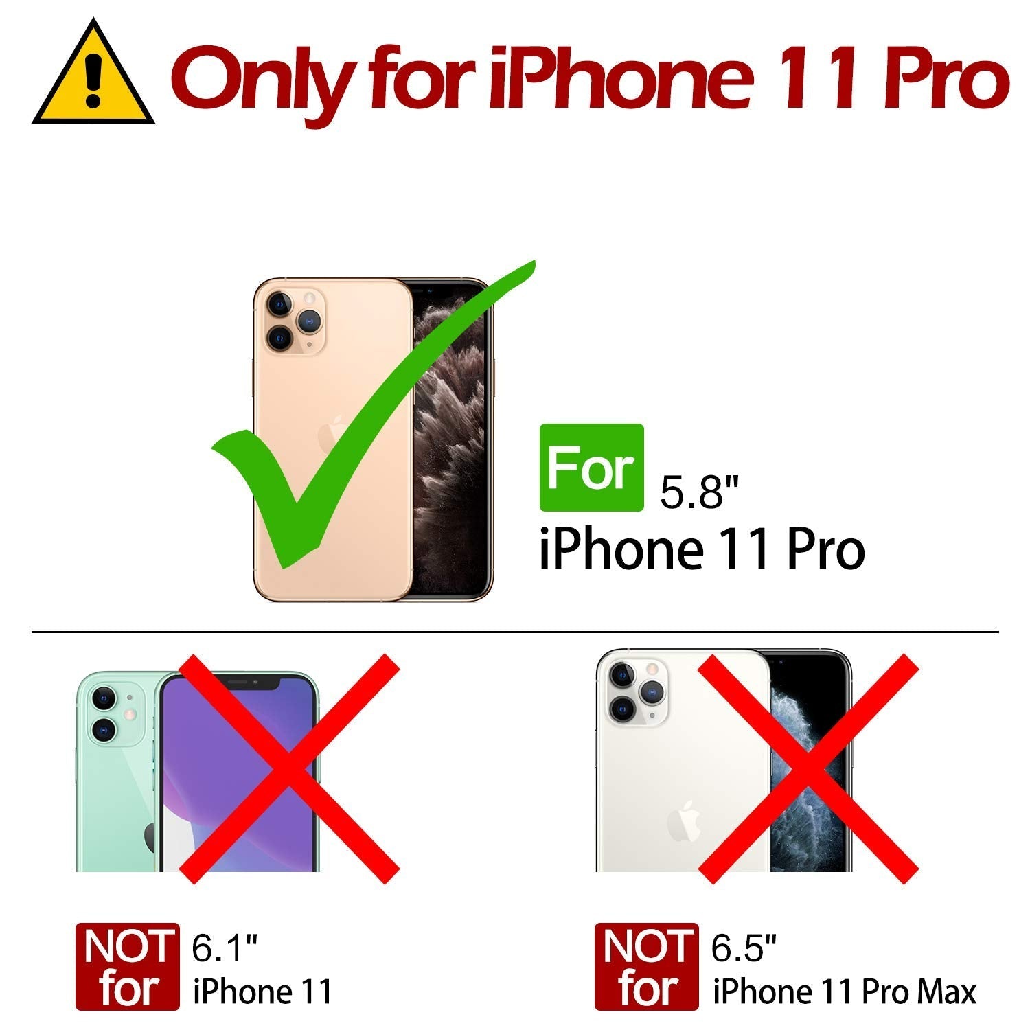 TUCCH Wallet Case for iPhone 11 Pro, Magnetic Auto Wake Sleep RFID Blocking Card Slots [TPU Shockproof Interior Case], PU Leather Stand Flip Cover Compatible with iPhone 11 Pro 5.8 inch, Black