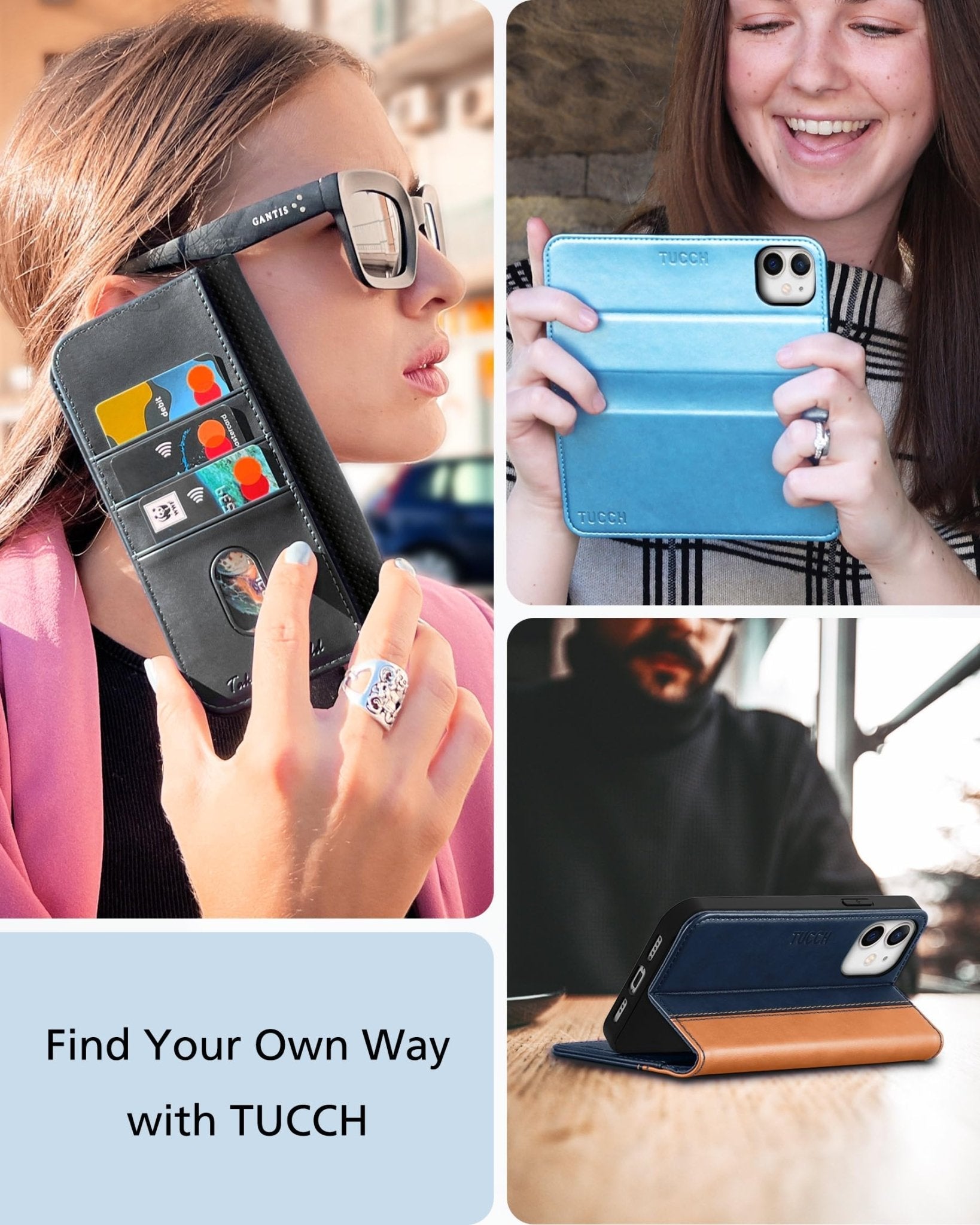 TUCCH Wallet Case for iPhone 12 Pro/iPhone 12 5G, Premium PU Leather Flip Folio Cover with Card Slot, Stand Book Design [Shockproof TPU Interior Case] Compatible with iPhone 12/12 Pro 6.1-inch, Black