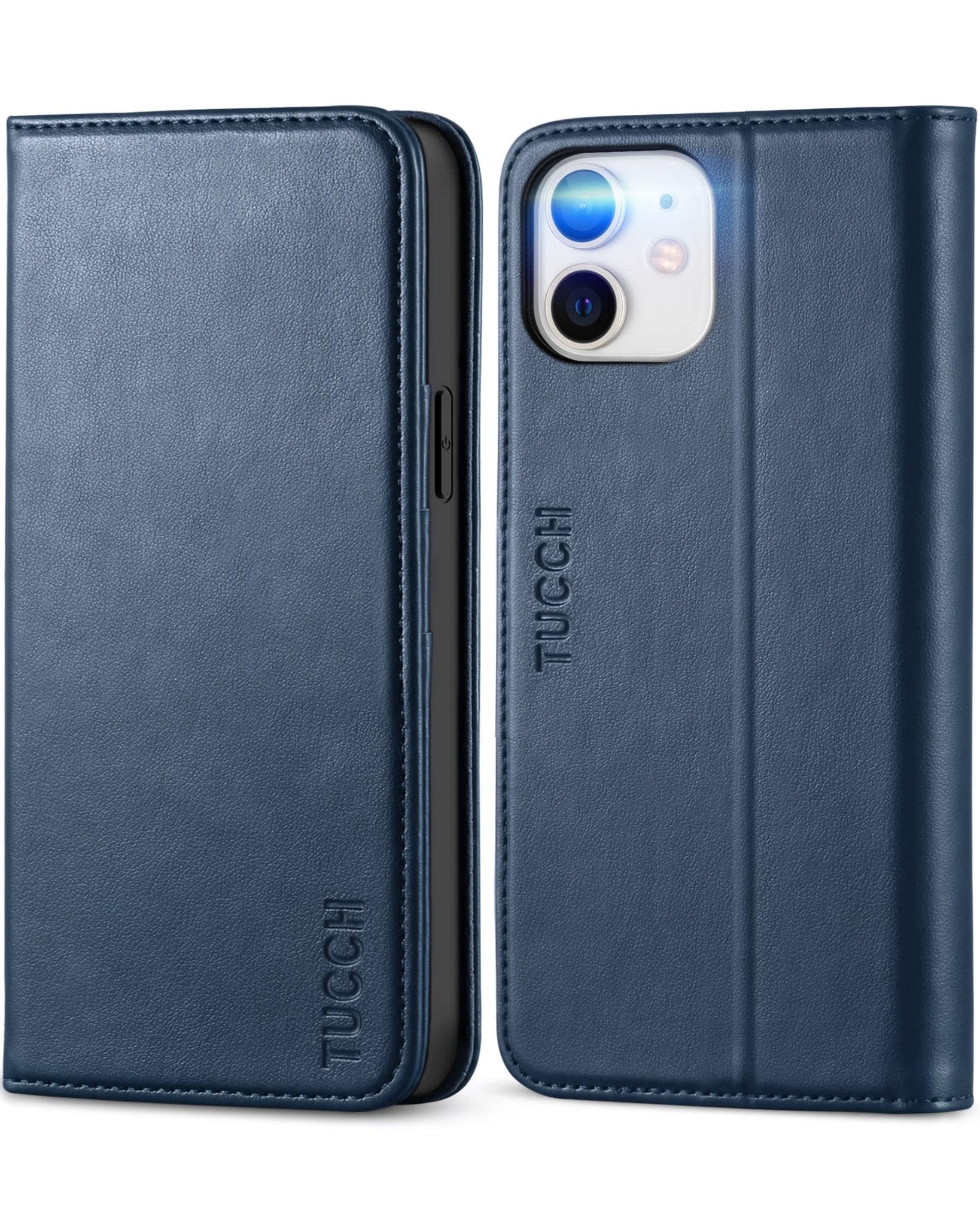 TUCCH Wallet Case for iPhone 12 Pro/iPhone 12 5G, Premium PU Leather Flip Folio Cover with Card Slot, Stand Book Design [Shockproof TPU Interior Case] Compatible with iPhone 12/12 Pro 6.1-inch, Black