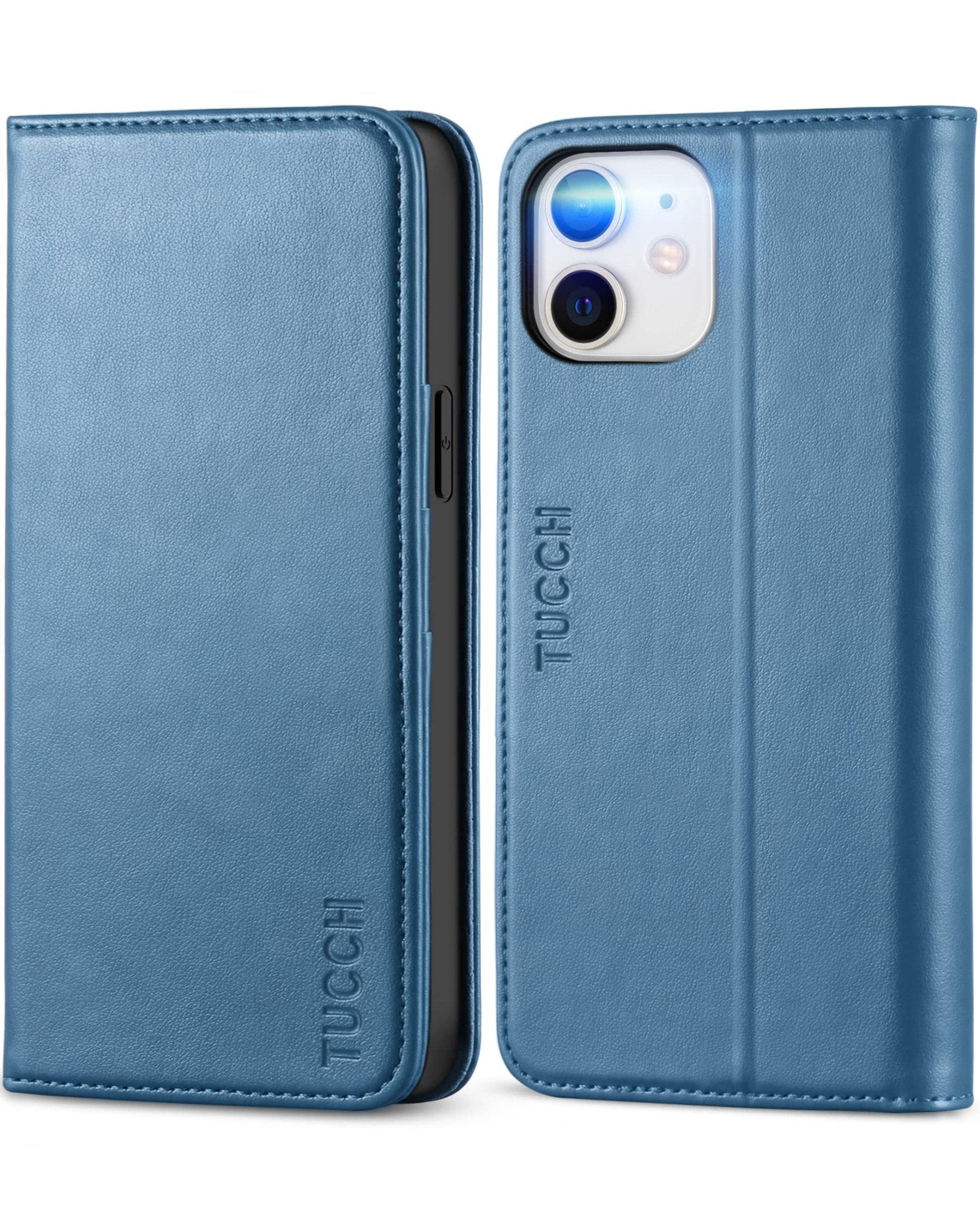 TUCCH Wallet Case for iPhone 12 Pro/iPhone 12 5G, Premium PU Leather Flip Folio Cover with Card Slot, Stand Book Design [Shockproof TPU Interior Case] Compatible with iPhone 12/12 Pro 6.1-inch, Black