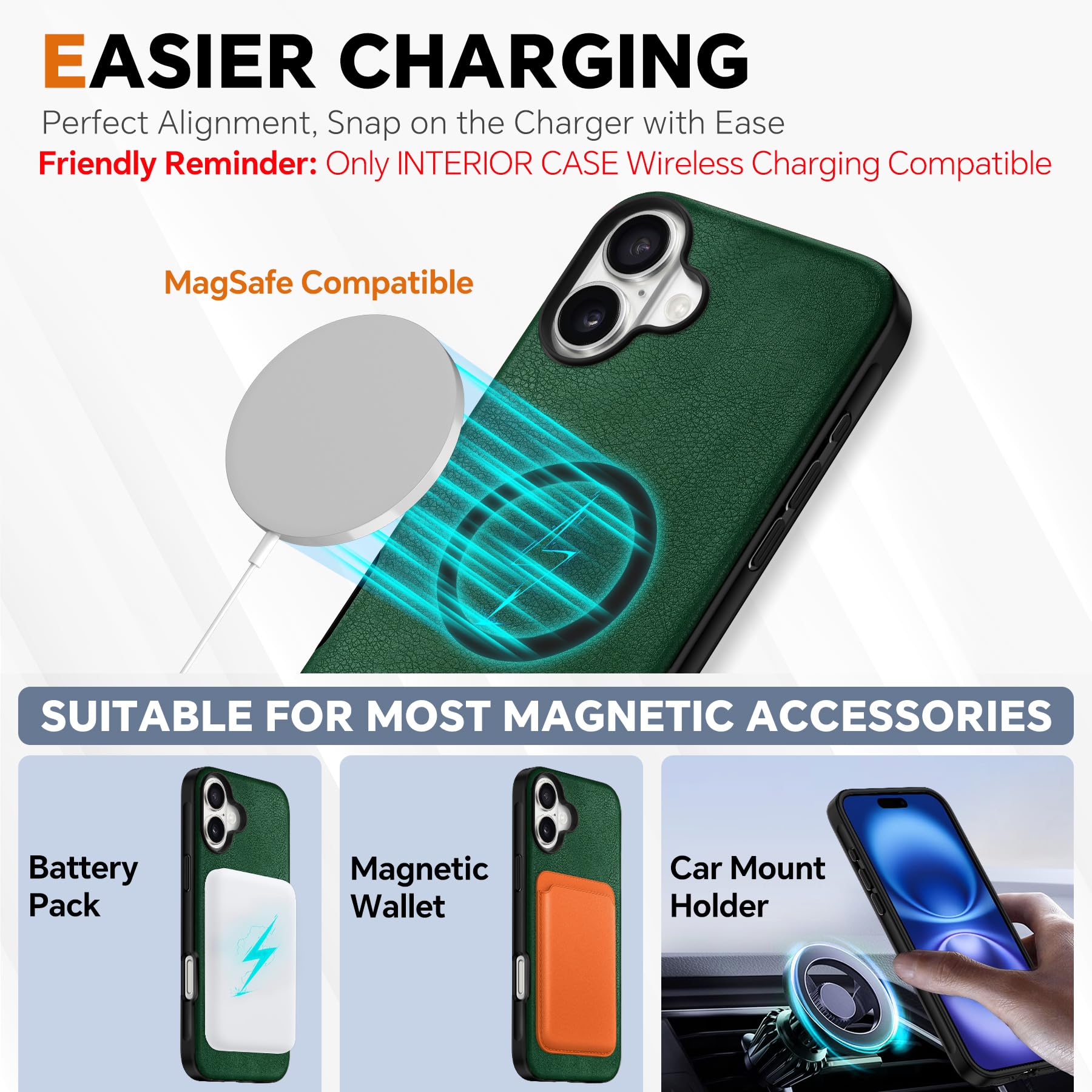 TUCCH Wallet Case for iPhone 16 Pro, [Removable] 2 in 1 [Wireless Charging] RFID Blocking [4 Card Holders] PU Leather Cover, Magnetic Detachable Folding Stand Folio Case for iPhone 16 Pro, Light Brown