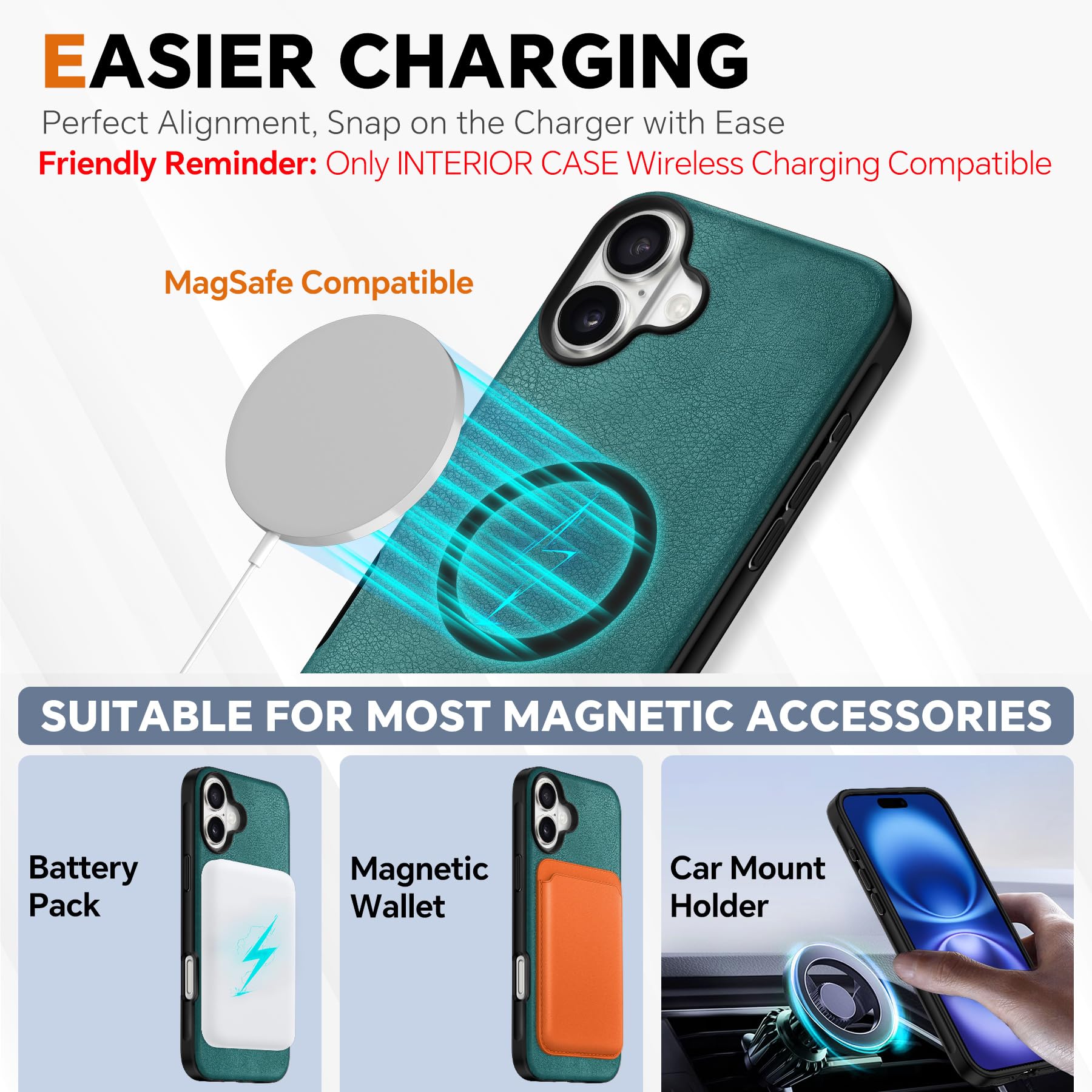 TUCCH Wallet Case for iPhone 16 Pro, [Removable] 2 in 1 [Wireless Charging] RFID Blocking [4 Card Holders] PU Leather Cover, Magnetic Detachable Folding Stand Folio Case for iPhone 16 Pro, Light Brown