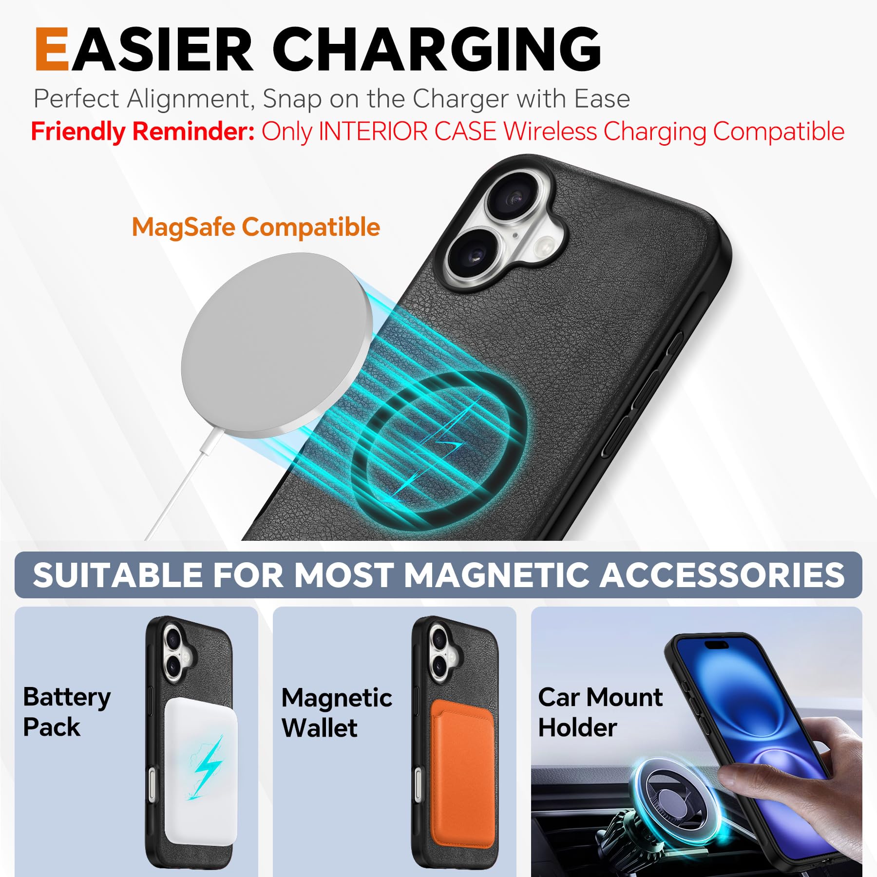 TUCCH Wallet Case for iPhone 16 Pro, [Removable] 2 in 1 [Wireless Charging] RFID Blocking [4 Card Holders] PU Leather Cover, Magnetic Detachable Folding Stand Folio Case for iPhone 16 Pro, Light Brown