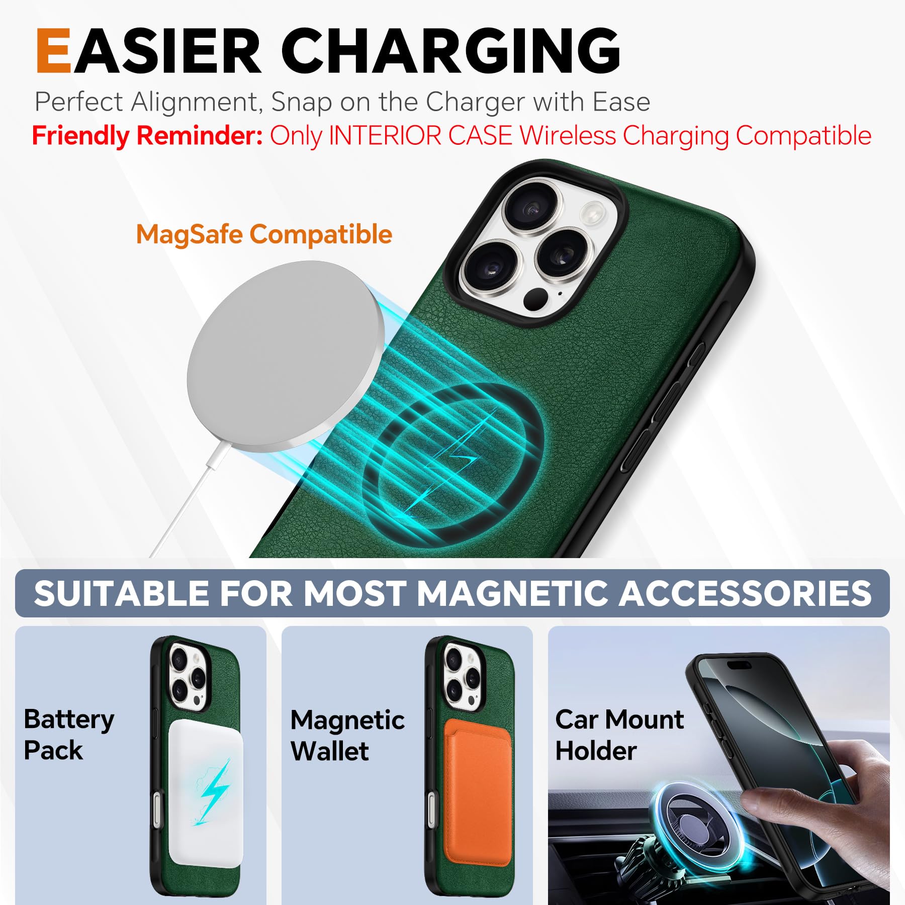 TUCCH Wallet Case for iPhone 16 Pro, [Removable] 2 in 1 [Wireless Charging] RFID Blocking [4 Card Holders] PU Leather Cover, Magnetic Detachable Folding Stand Folio Case for iPhone 16 Pro, Light Brown