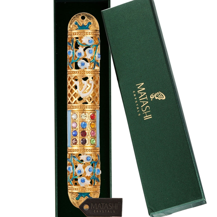 Hand Painted  Enamel Mezuzah