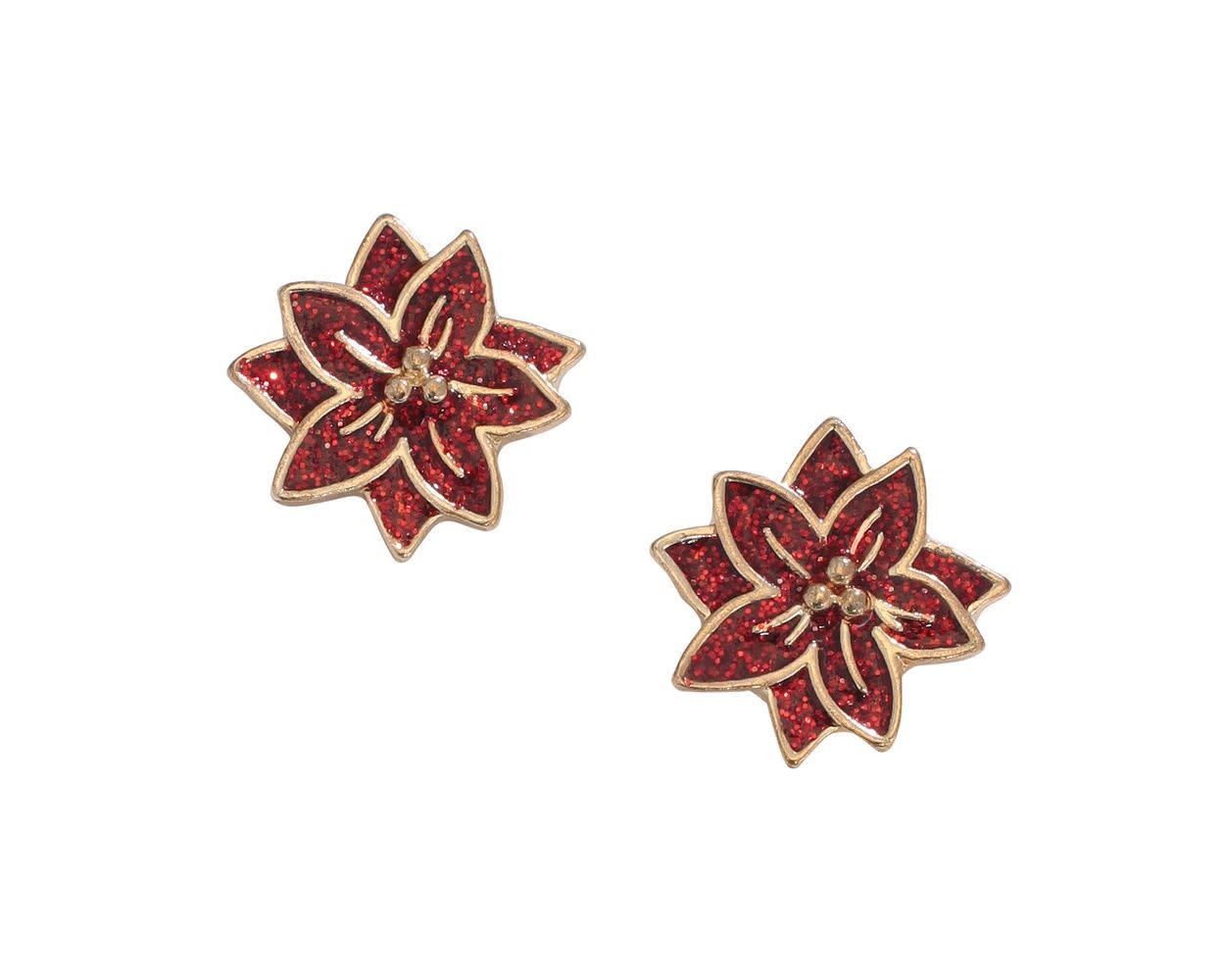 Glitternamel Poinsettias - Earrings