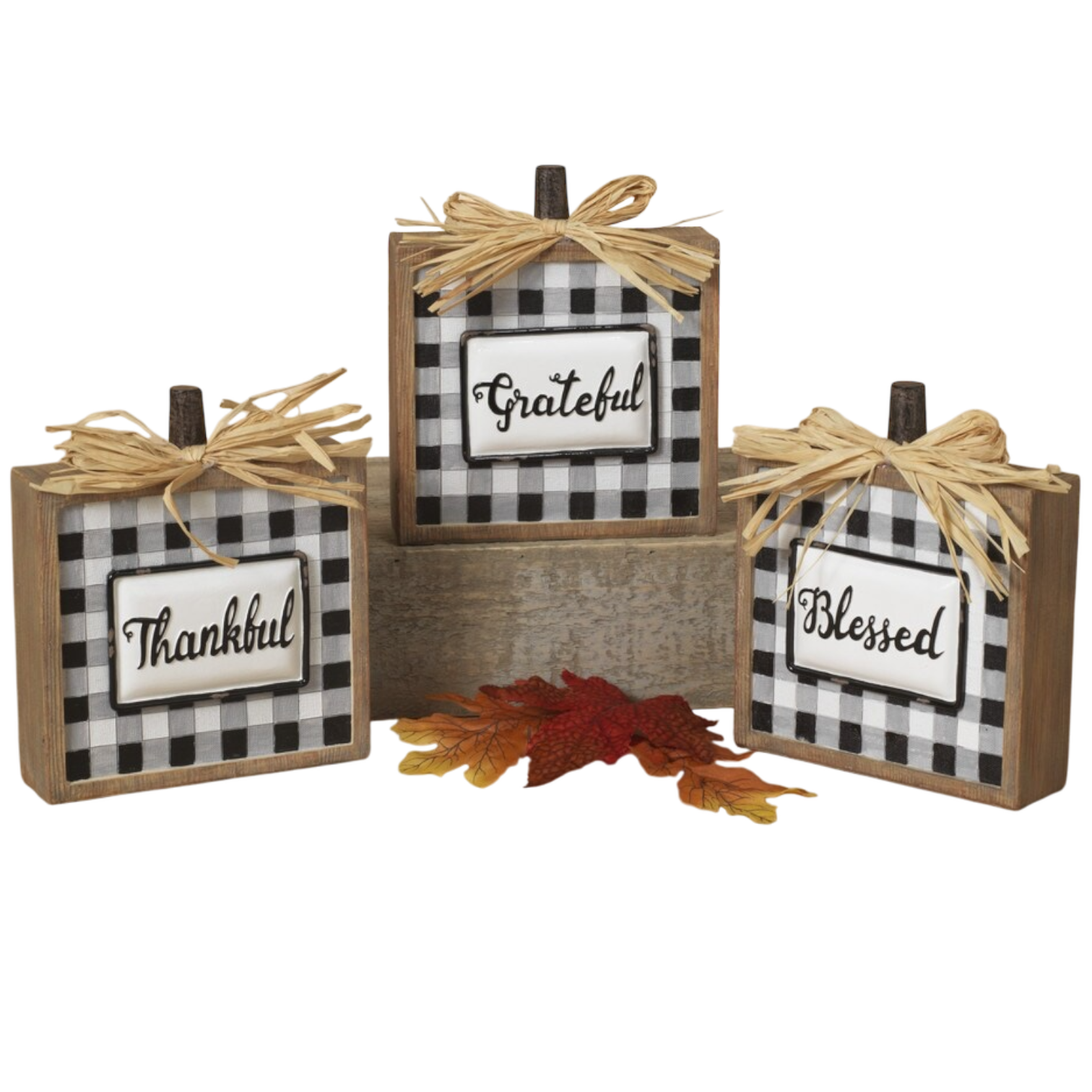 Black and White Check Table Sitter -