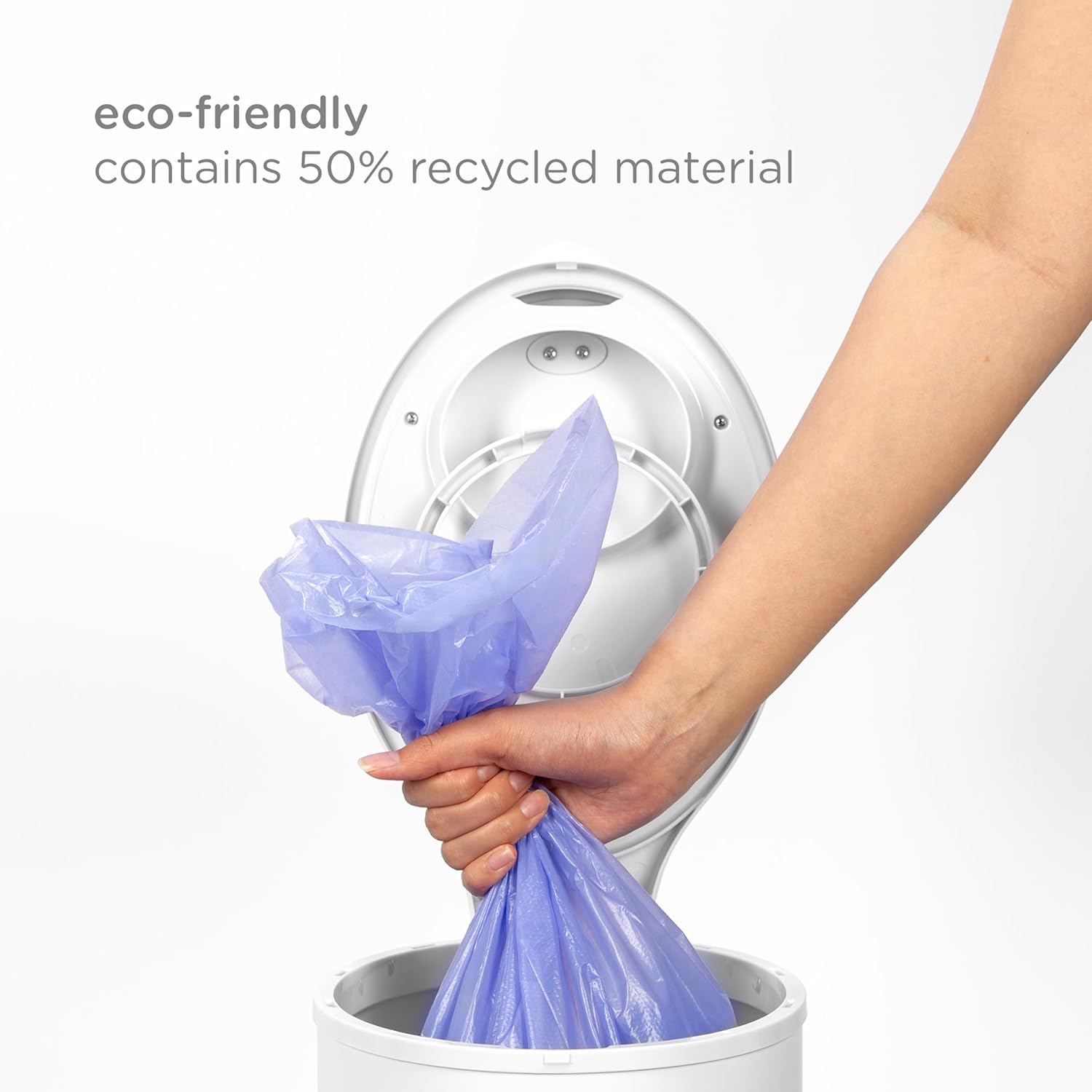 Ubbi Diaper Pail Plastic Bags, Disposable Baby Waste Bags, 3 Pack, 75 Count, 13-Gallon Bags