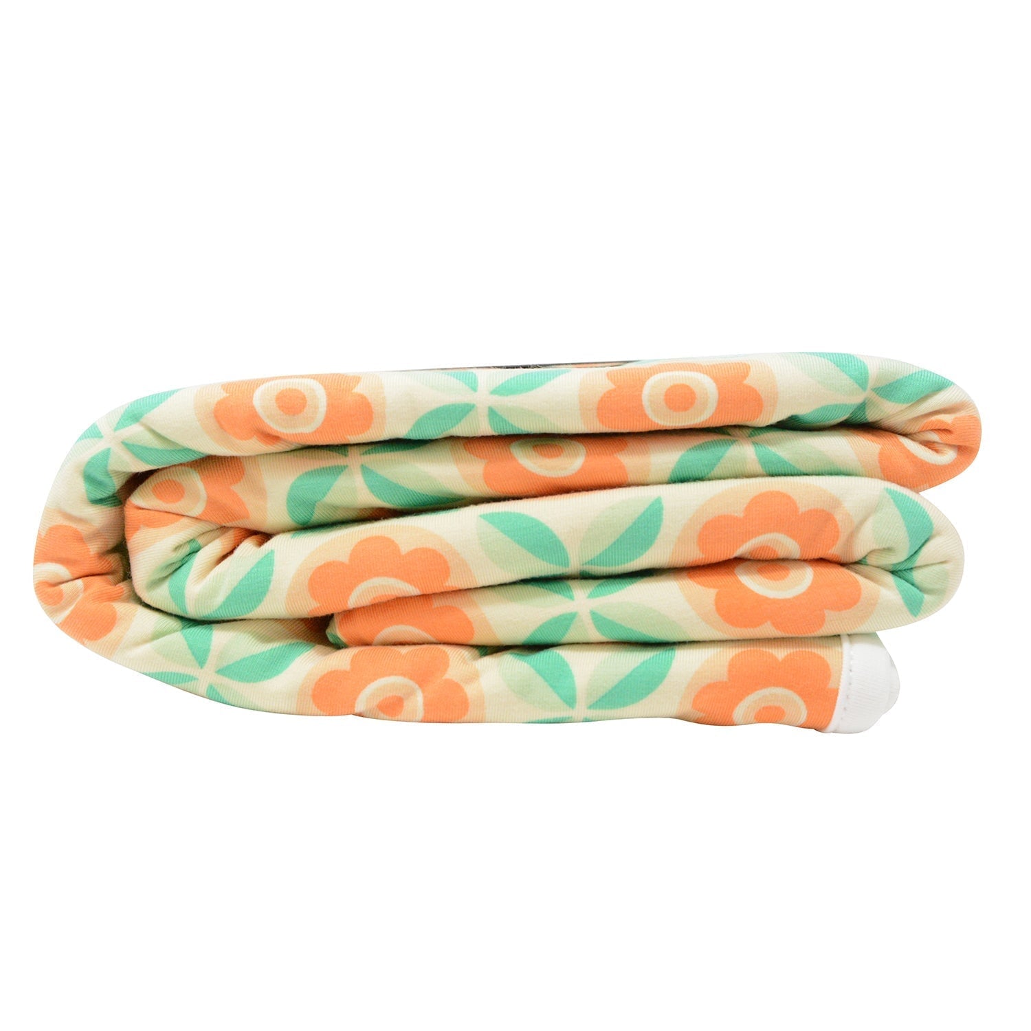 Big Kid Blanket - Geo Flower Peach/Gingham Orange