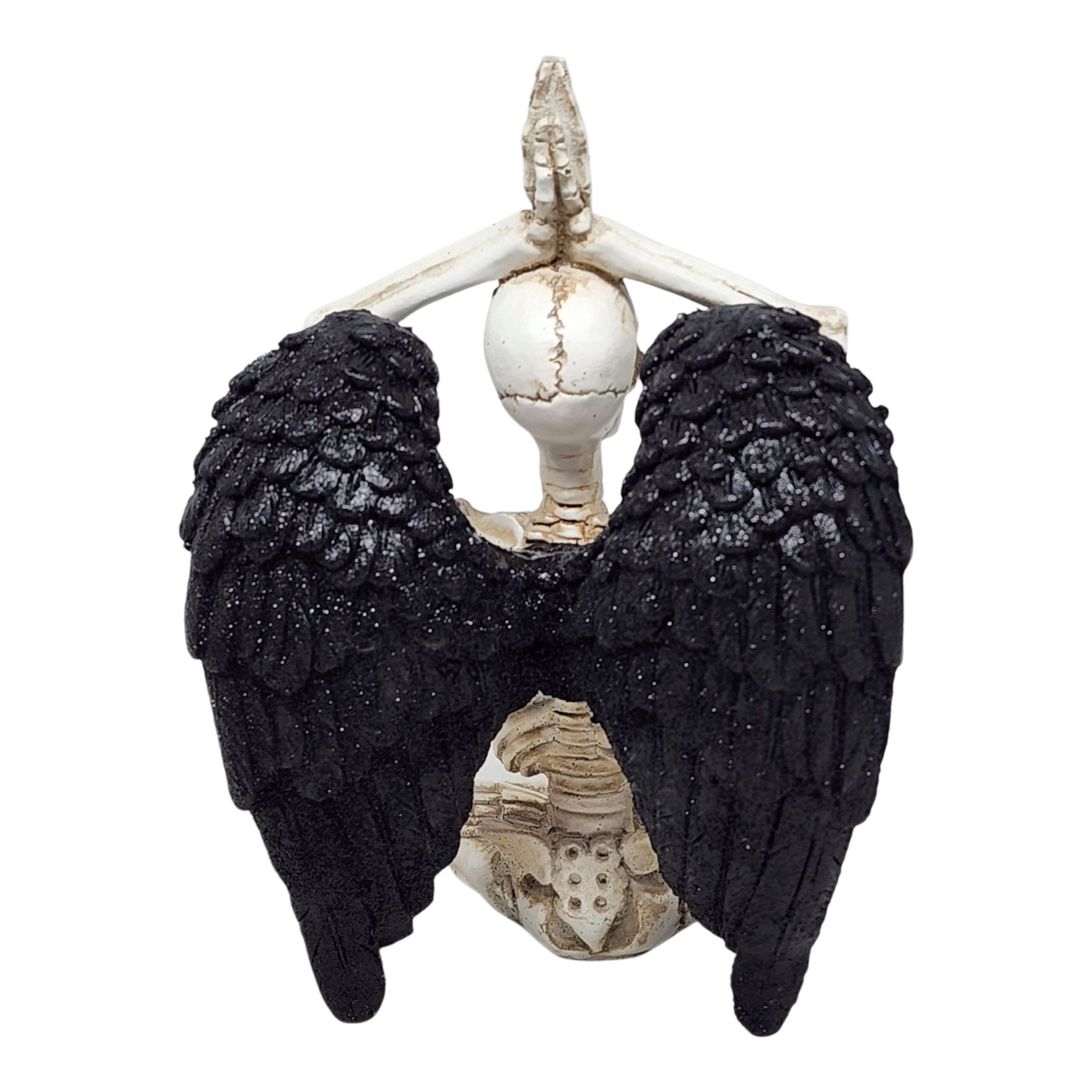 Yoga Skeleton Figurine - Urdhva Hastasana in Sukhasana Pose