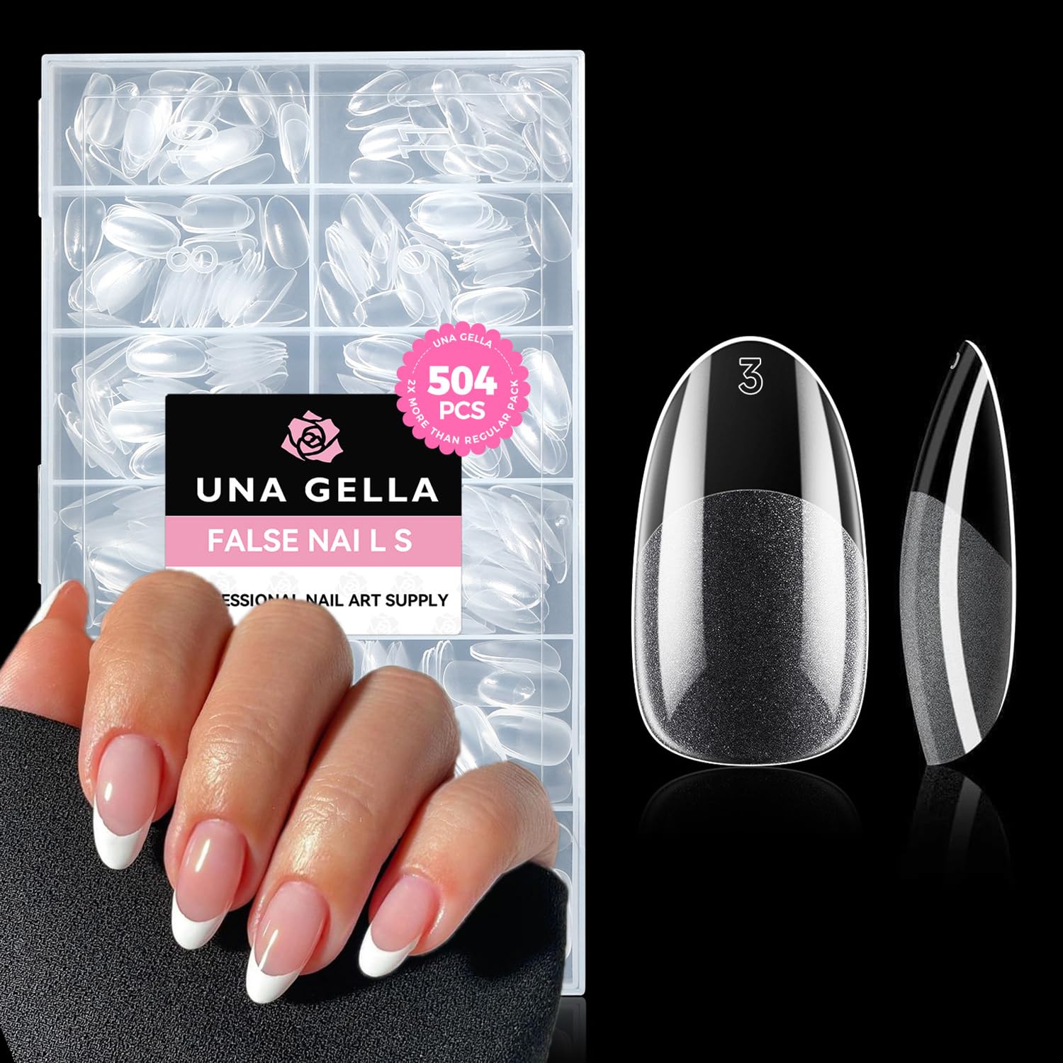 UNA GELLA Gel Nail Glue, Solid Nails Gl ue Gel 40ml Lamp Curing Needed Soak Off G LUE Strong Nail G LUE G el for Acrylic Fake Nails Tips Extension Press On Nails for Gelly Tips