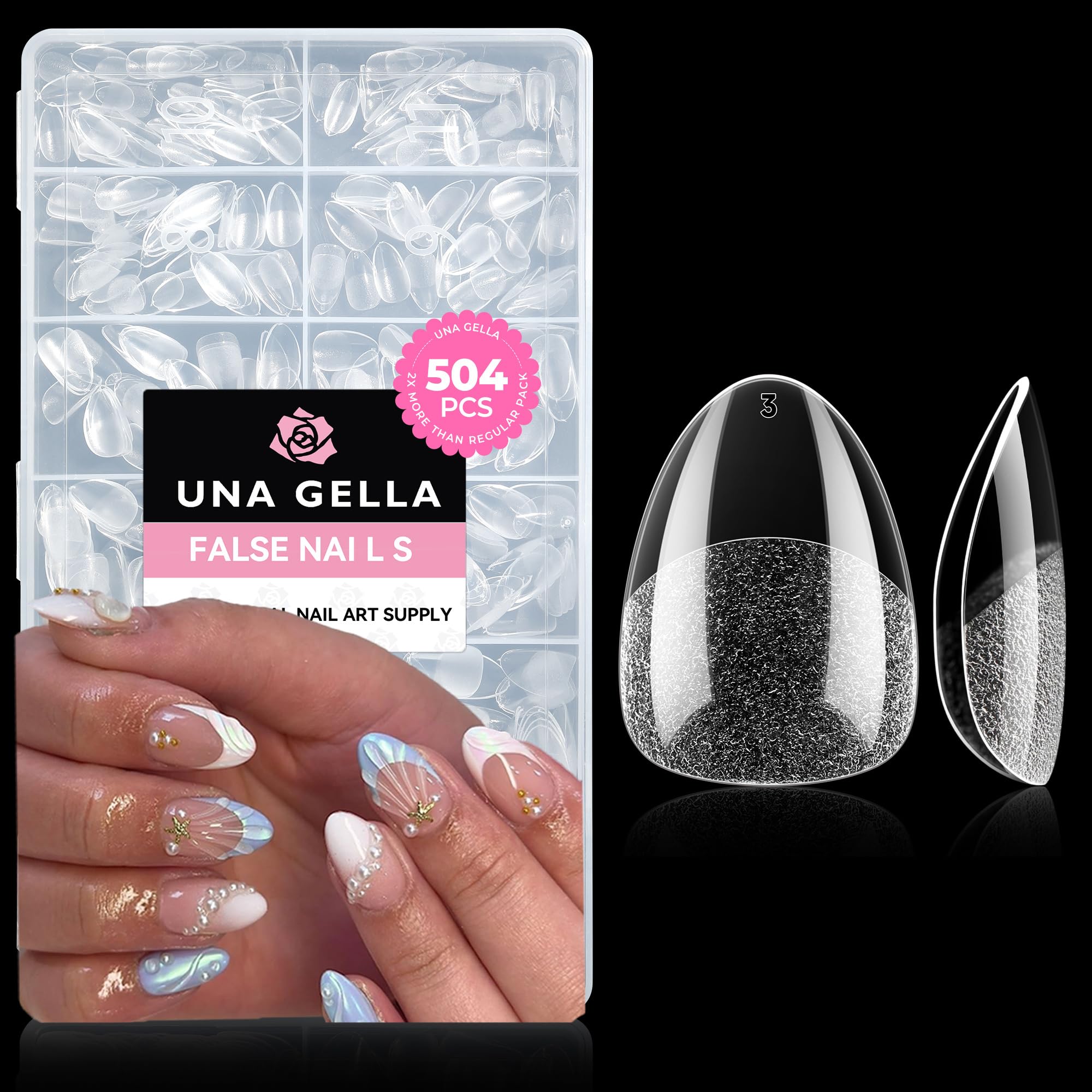 UNA GELLA Gel Nail Glue, Solid Nails Gl ue Gel 40ml Lamp Curing Needed Soak Off G LUE Strong Nail G LUE G el for Acrylic Fake Nails Tips Extension Press On Nails for Gelly Tips