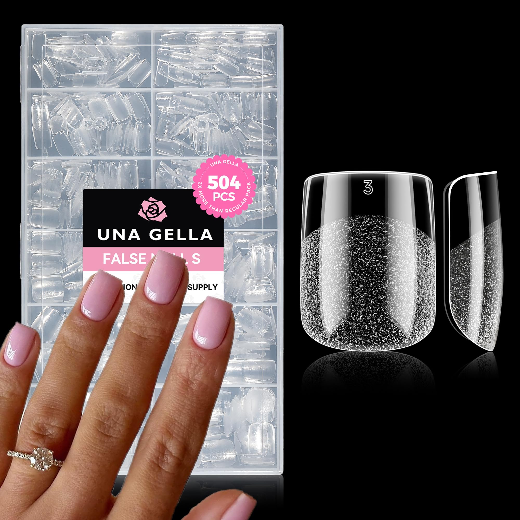 UNA GELLA Gel Nail Glue, Solid Nails Gl ue Gel 40ml Lamp Curing Needed Soak Off G LUE Strong Nail G LUE G el for Acrylic Fake Nails Tips Extension Press On Nails for Gelly Tips