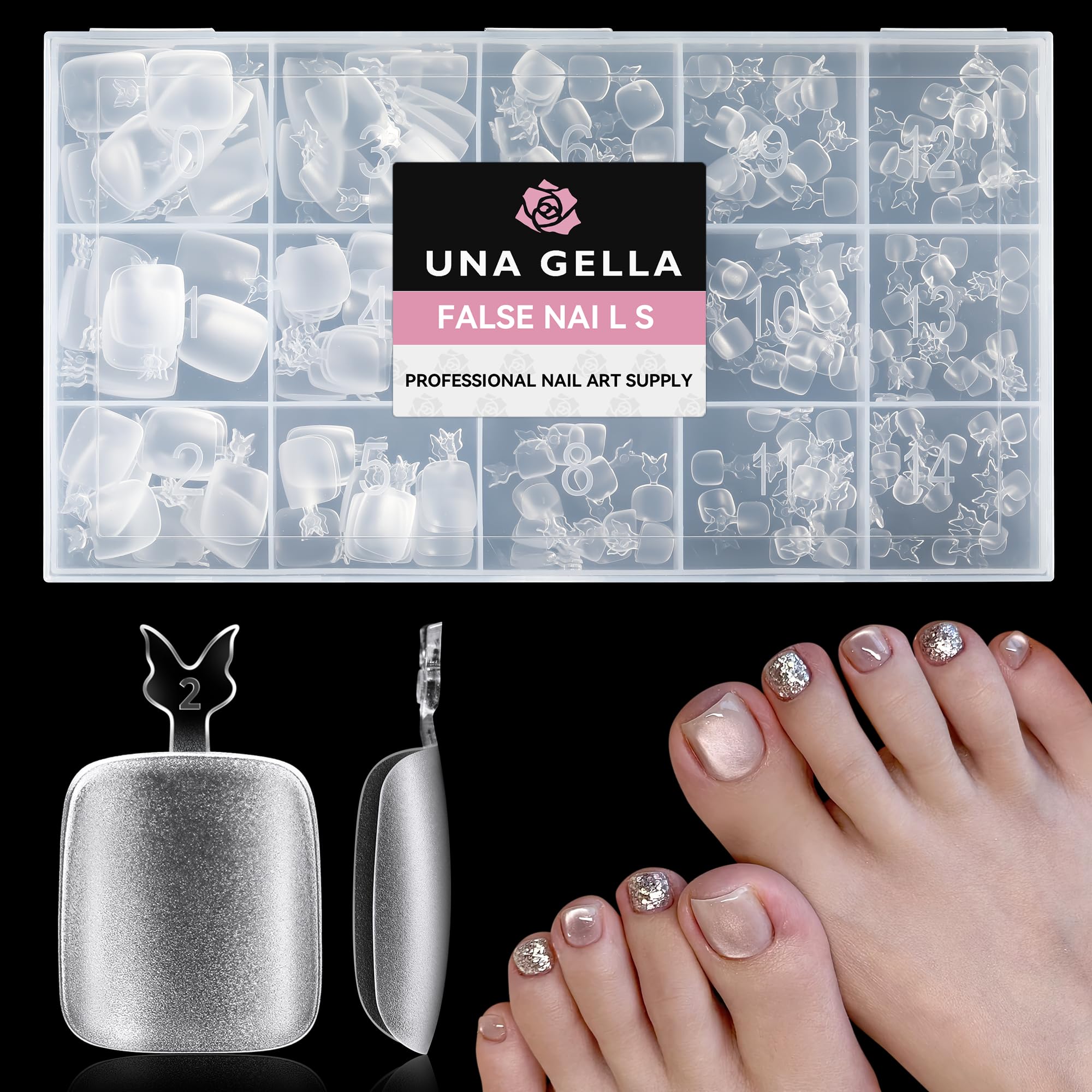 UNA GELLA Solid Nail Glue Gel 15ml Lamp Curing Needed Solid Soak Off U V/LED Lamp Required Super Strong Glue for Fake Acrylic Soft Gel Nail Tips Press On Nails Art Extension