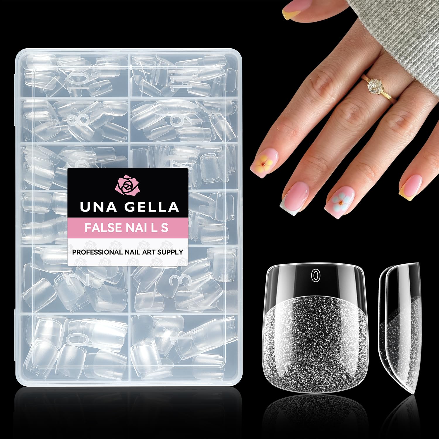 UNA GELLA Solid Nail Glue Gel 15ml Lamp Curing Needed Solid Soak Off U V/LED Lamp Required Super Strong Glue for Fake Acrylic Soft Gel Nail Tips Press On Nails Art Extension