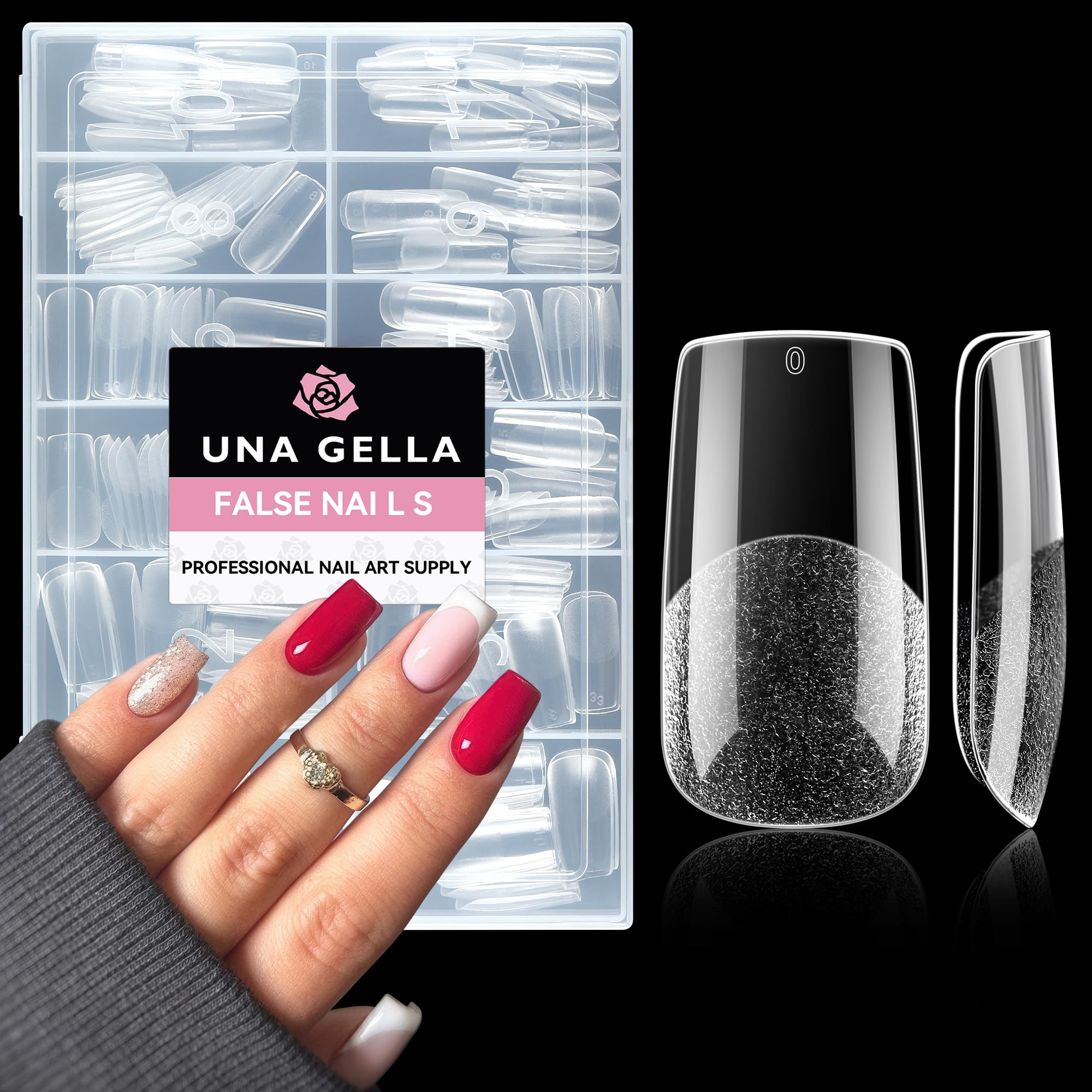 UNA GELLA Solid Nail Glue Gel 15ml Lamp Curing Needed Solid Soak Off U V/LED Lamp Required Super Strong Glue for Fake Acrylic Soft Gel Nail Tips Press On Nails Art Extension