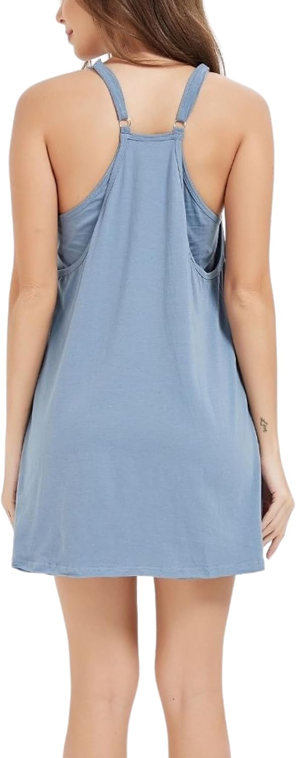 Unilexi Women's Althletic Dresses with Pockets Summer Sleeveless Workout Mini Dress with Shorts Tennis Dress