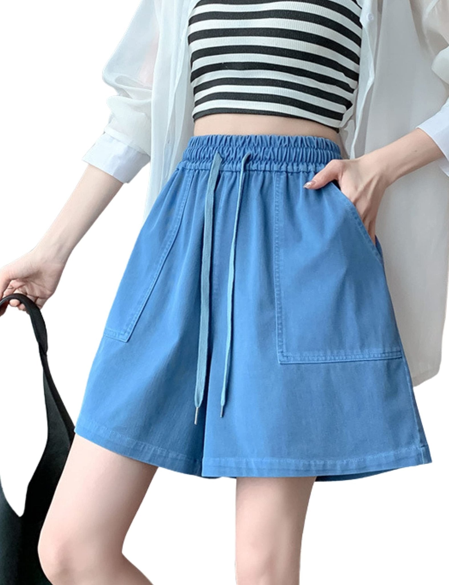 Unilexi Womens Fashion Ripped Fringe Jeans Shorts High Waisted Sequins Distressed Frayed Denim Shorts