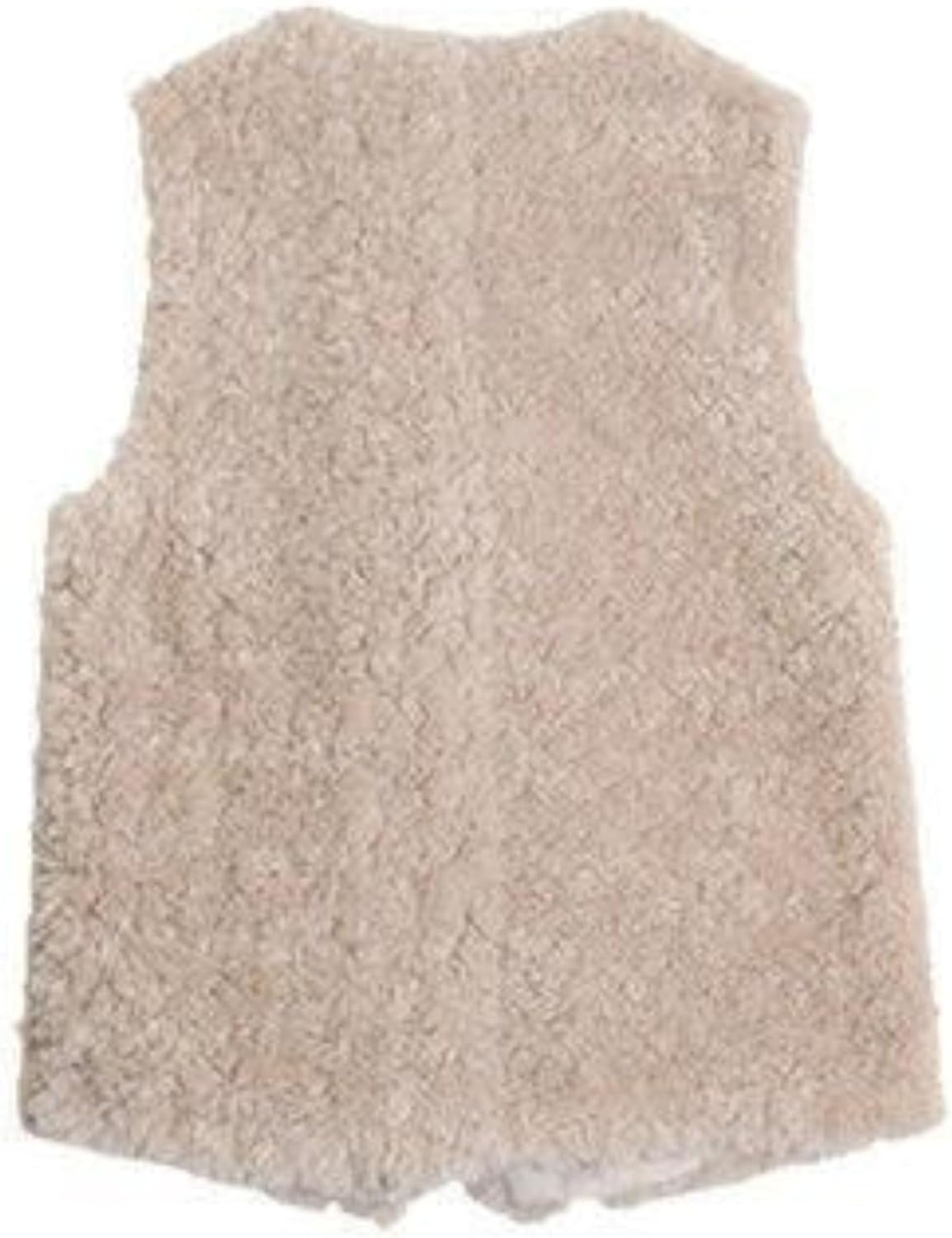 Unilexi Womens Fashion V-Neck Lambswool Vest Loose Wild Button Waistcoat Winter Sleeveless Jacket with Pockets